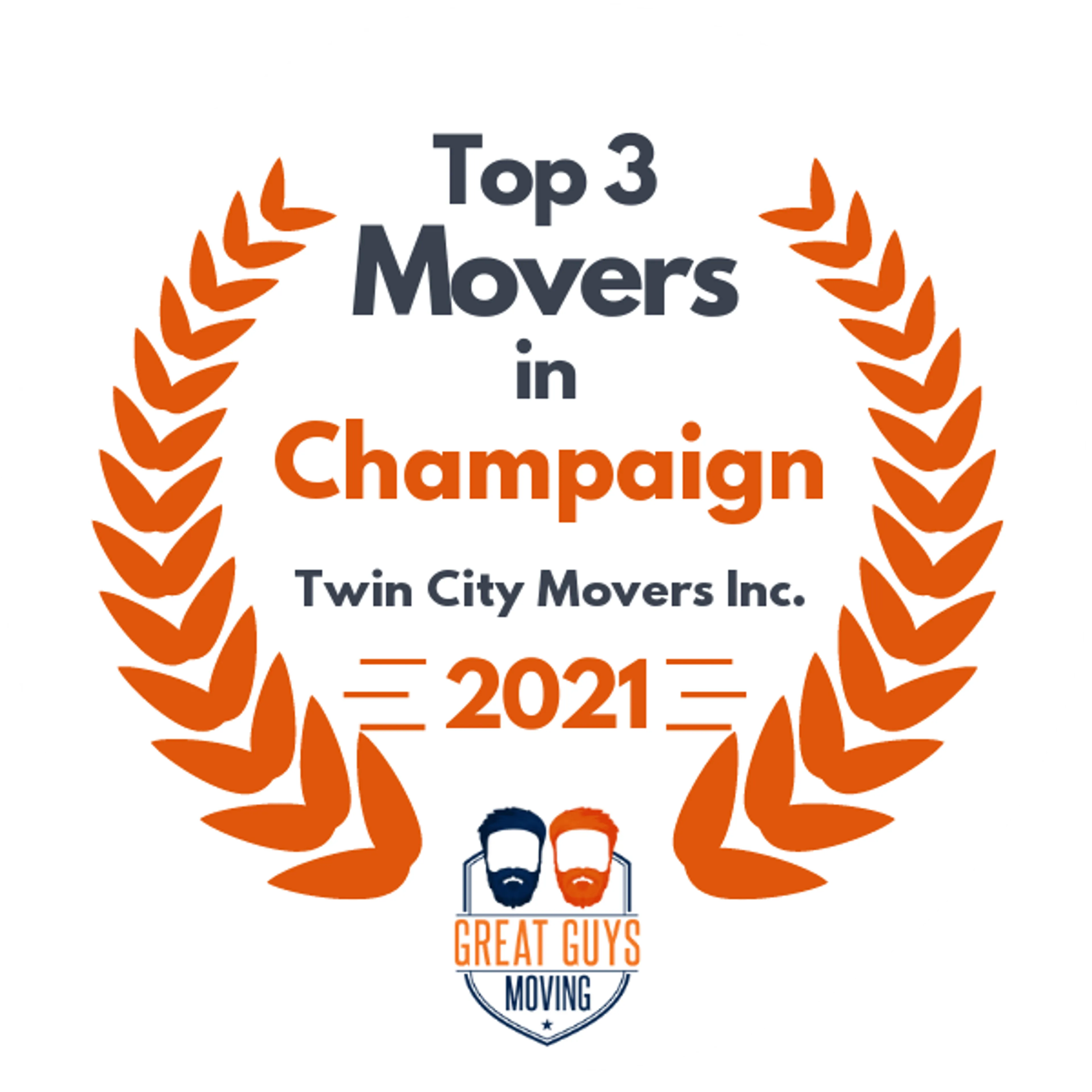 Top 3 Movers in Champaign, IL 2021 award