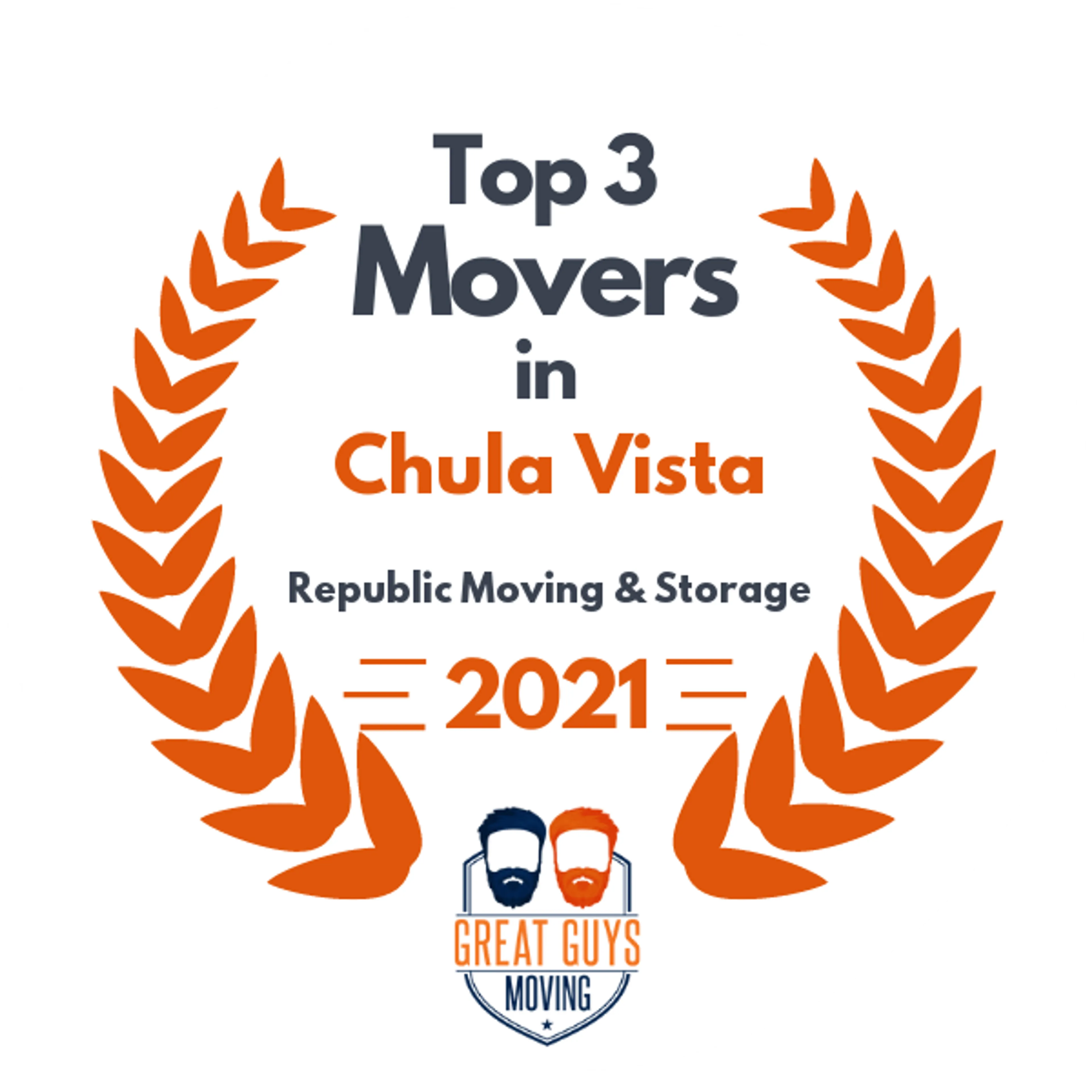 Top 3 Movers in San Diego, CA 2021 award