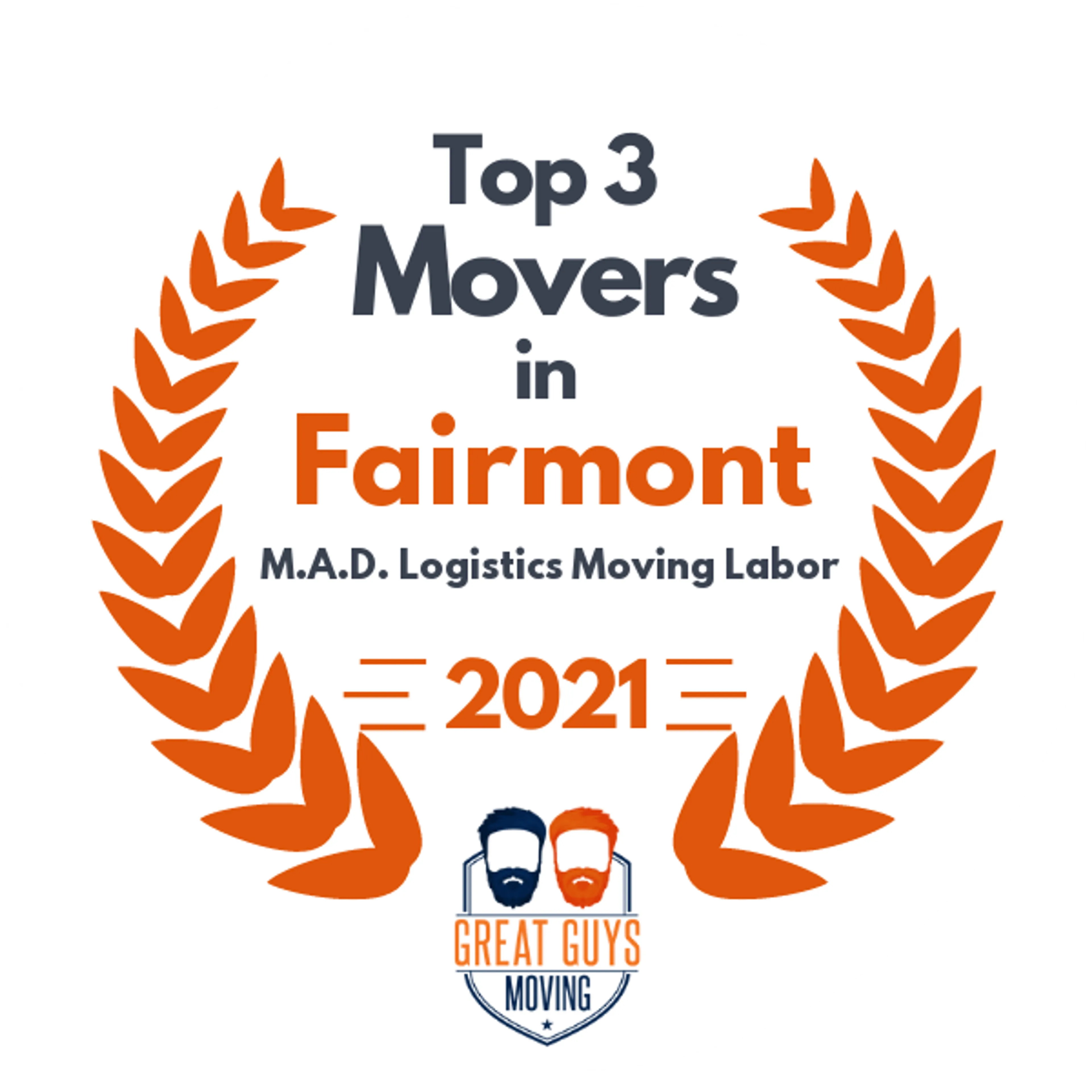 Top 3 Movers in Fairmont, WV 2021 award