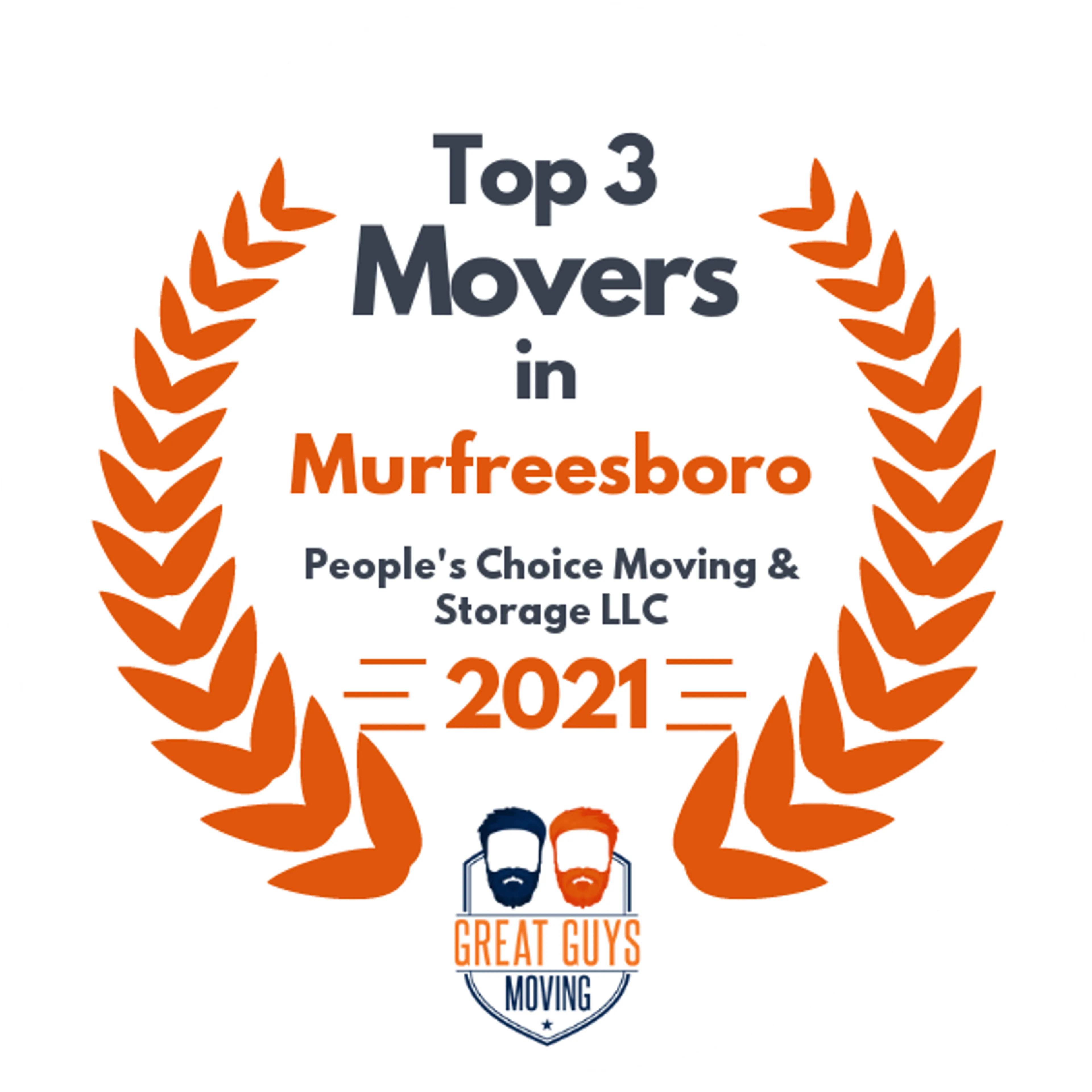 Top 3 Movers in Murfreesboro, TN 2021 award