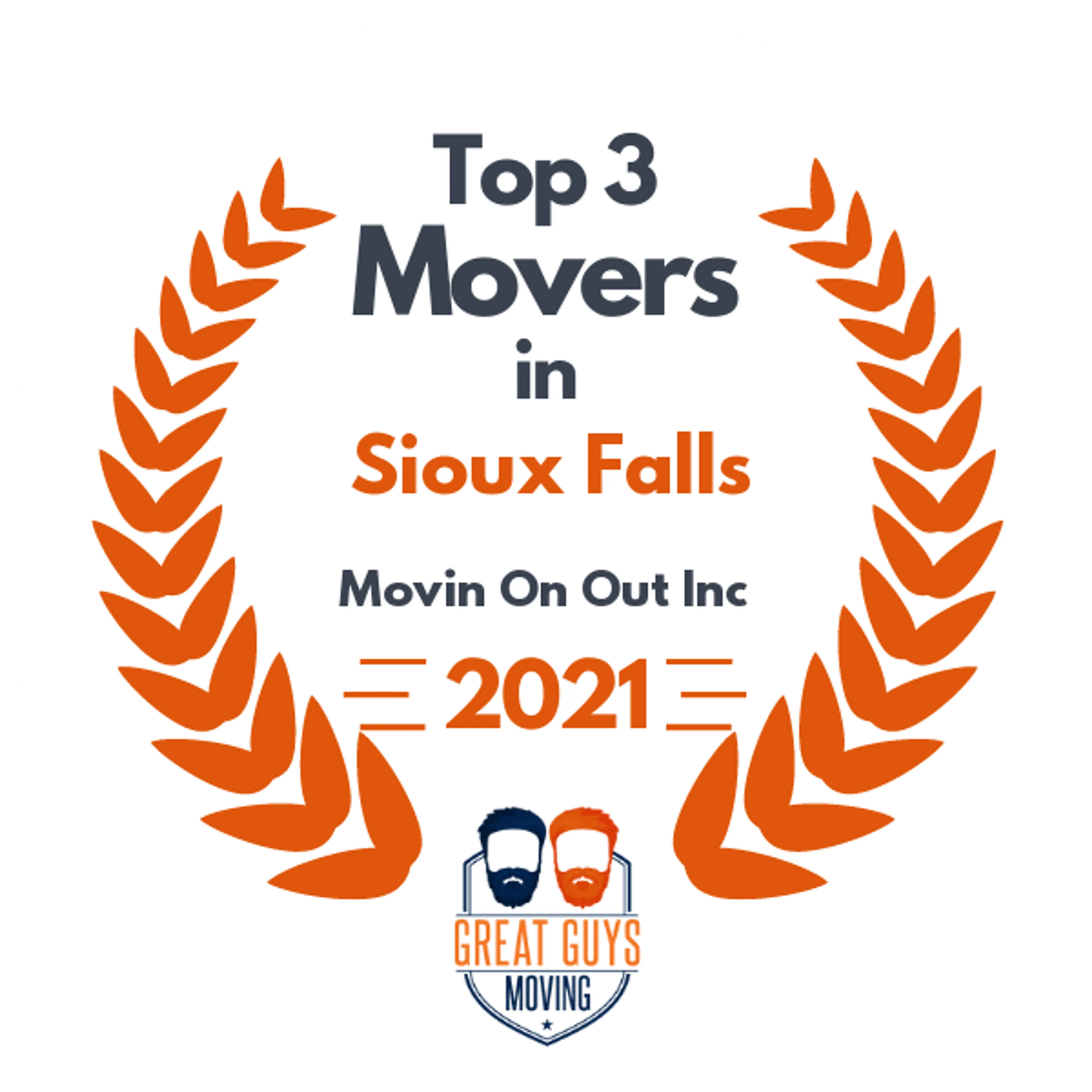 Top 3 Movers in Sioux Falls, SD 2021 award