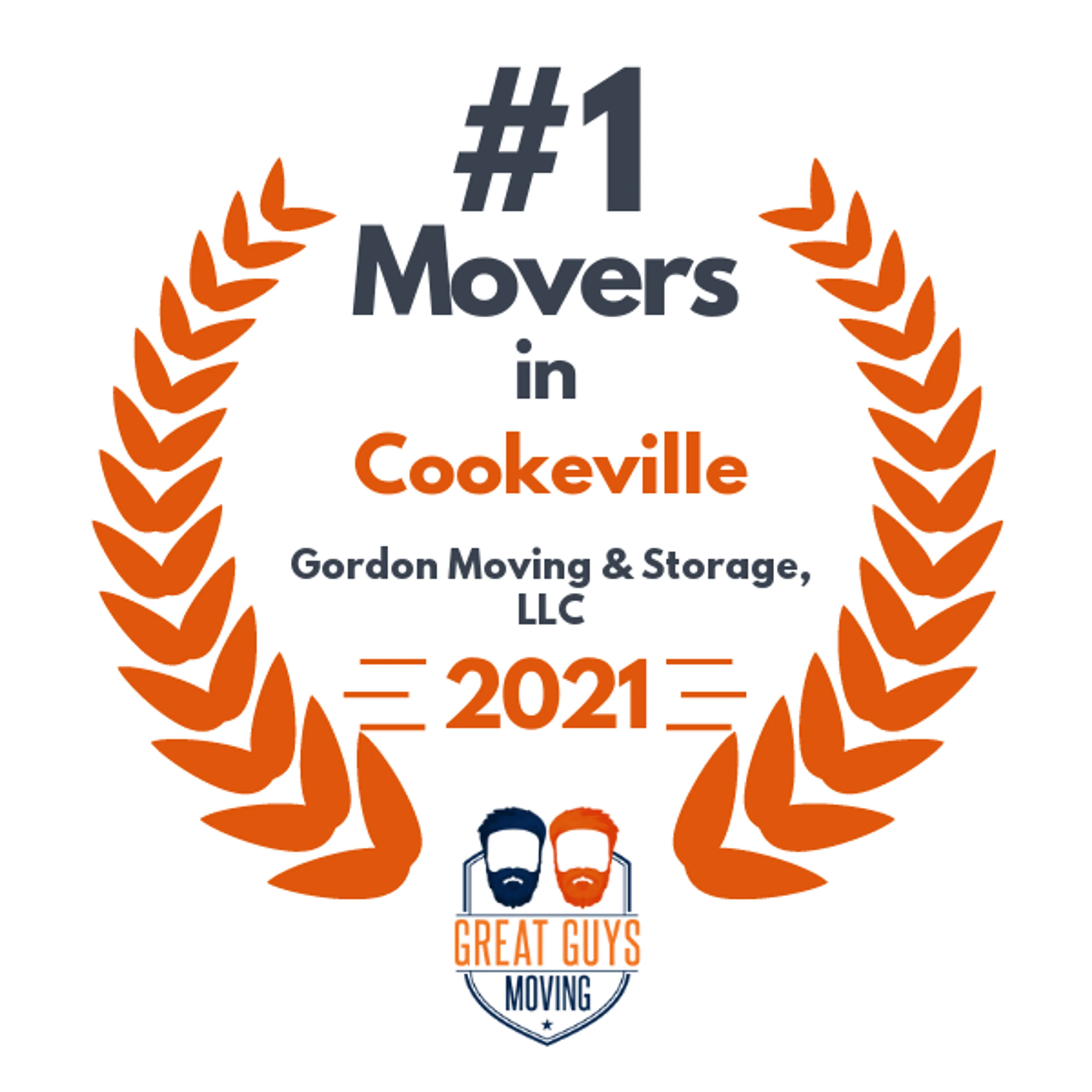 #1 Ranked Movers in Cookeville, TN 2021 award