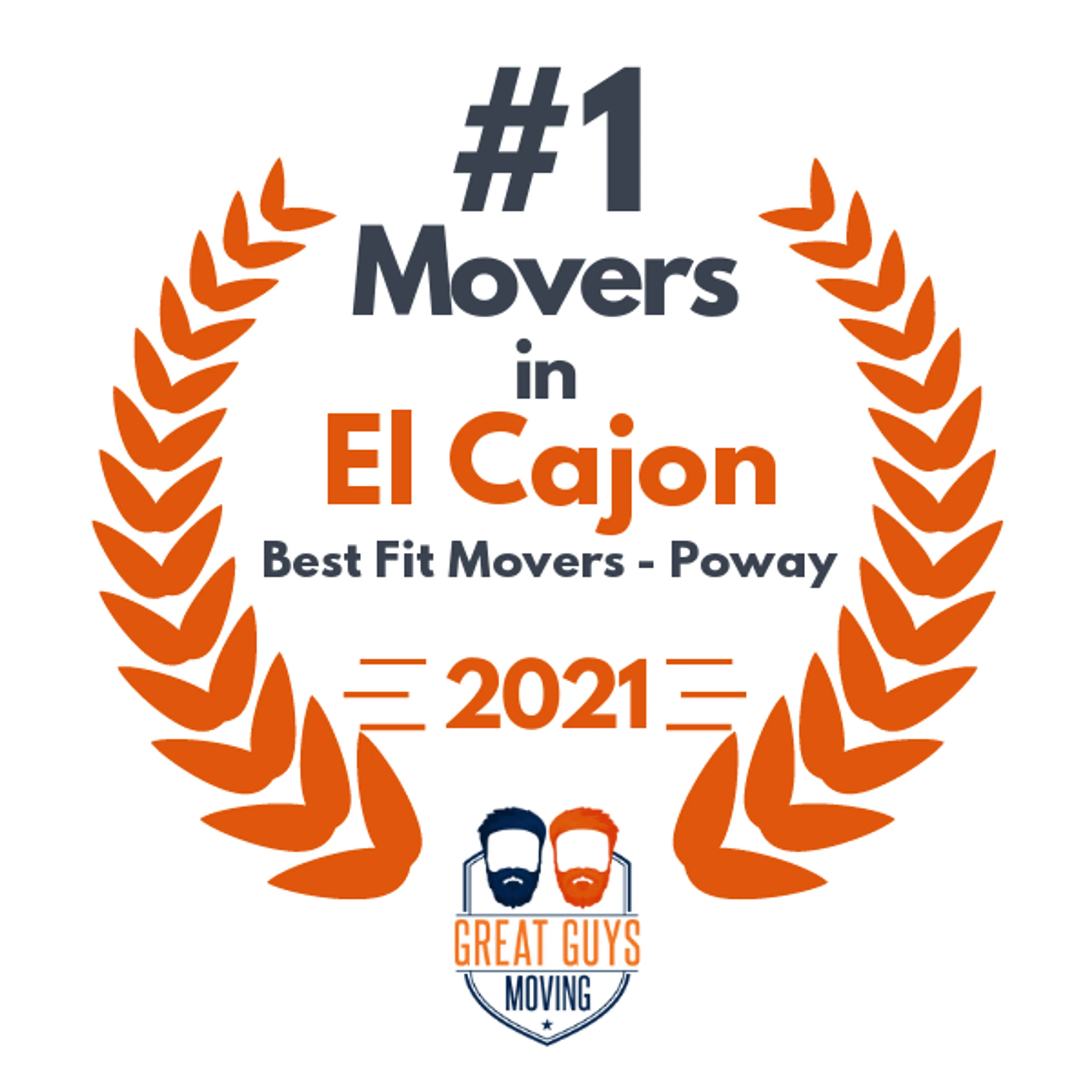 #1 Ranked Movers in Carlsbad, CA 2021 award