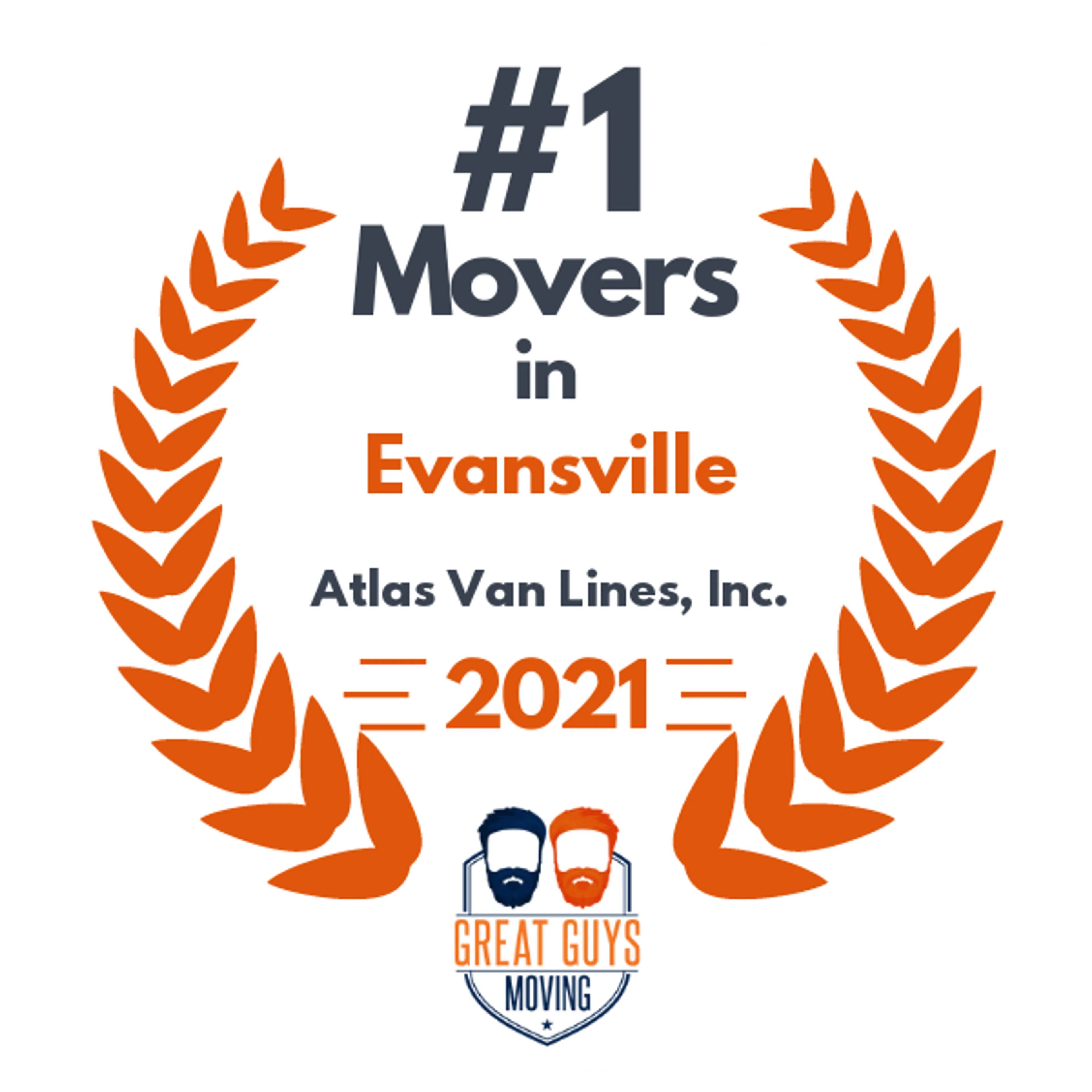 #1 Ranked Movers in Evansville, IN 2021 award