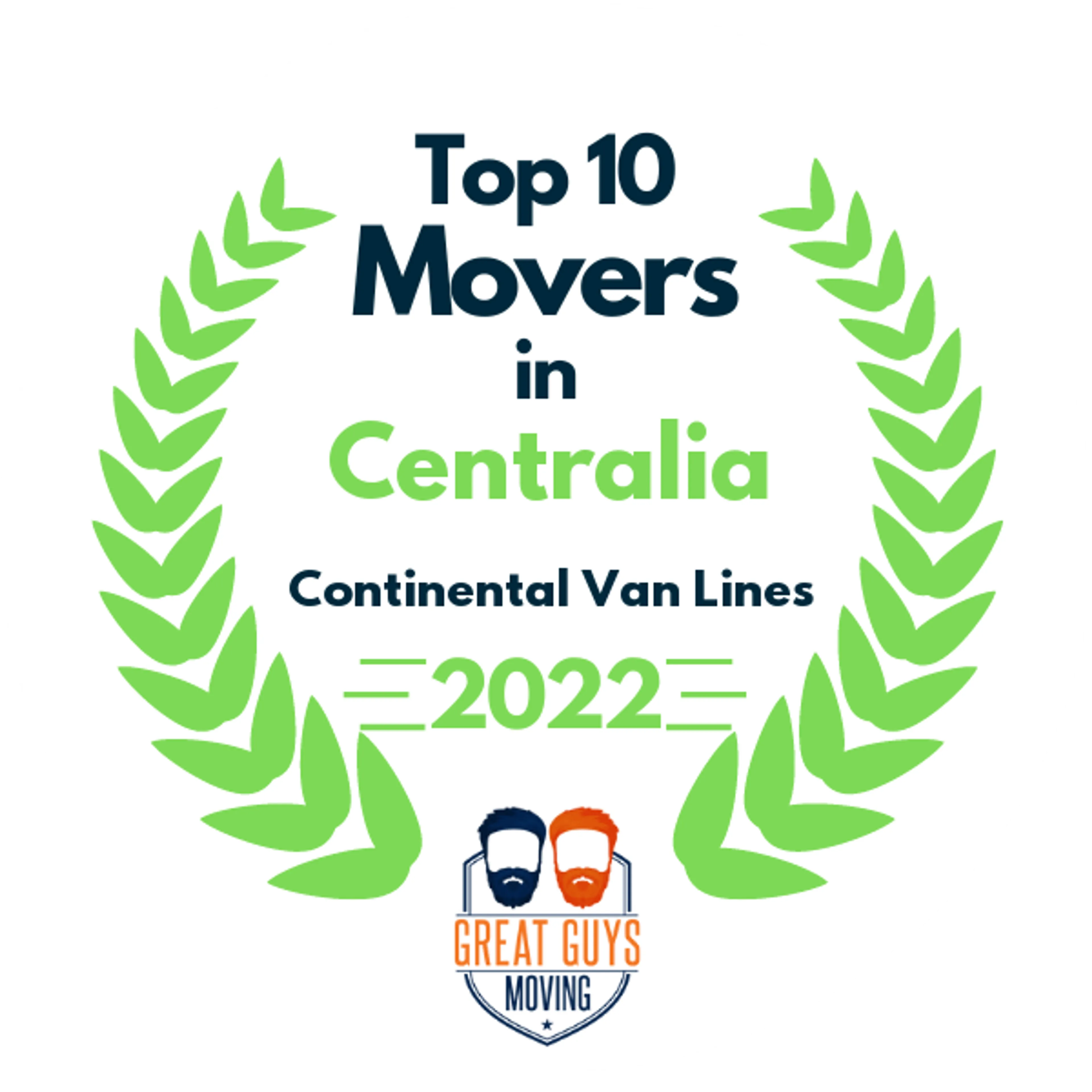 Top 10 Movers in Lacey, WA 2022 award