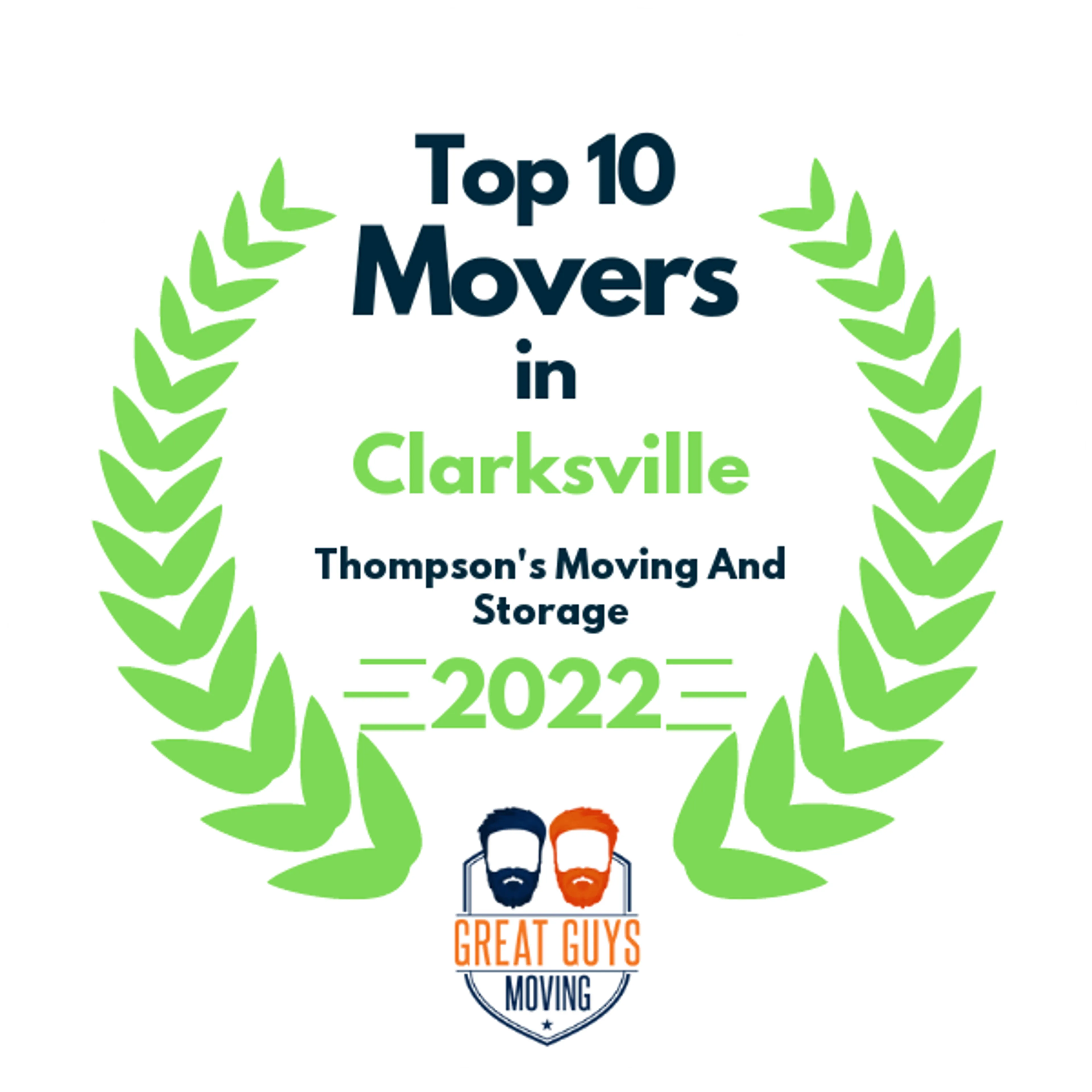 Top 10 Movers in Clarksville, TN 2022 award