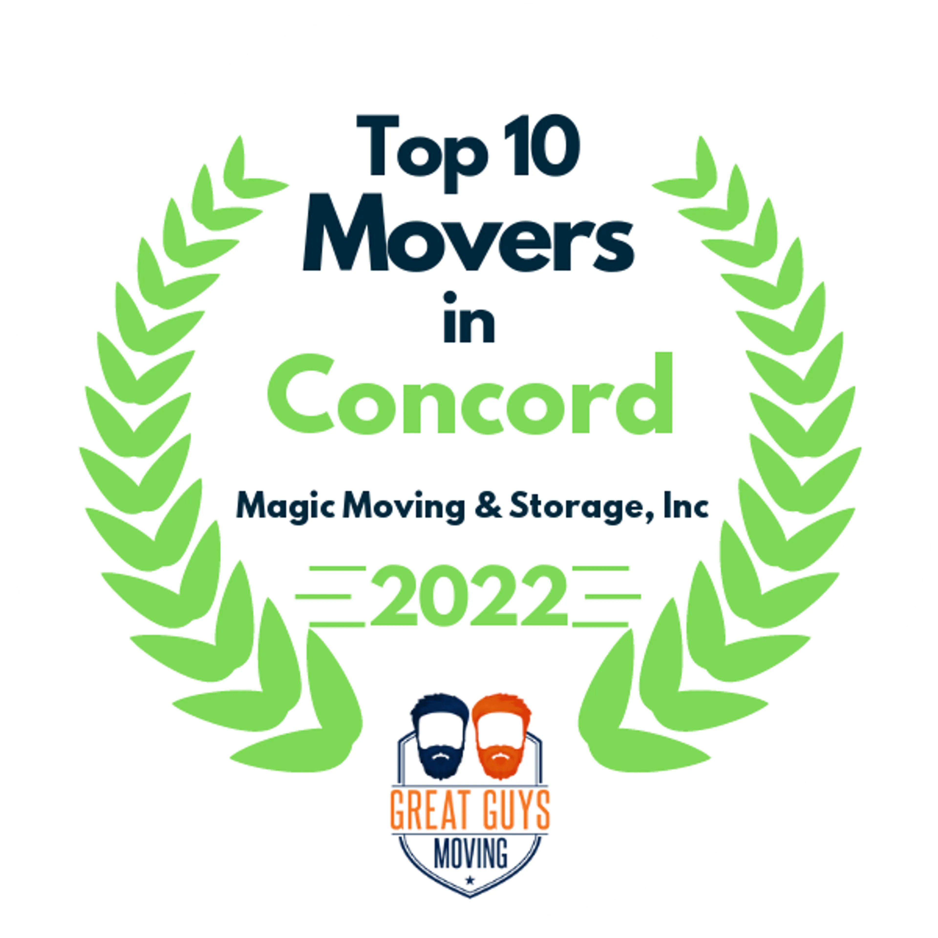 Top 10 Movers in Concord, CA 2022 award