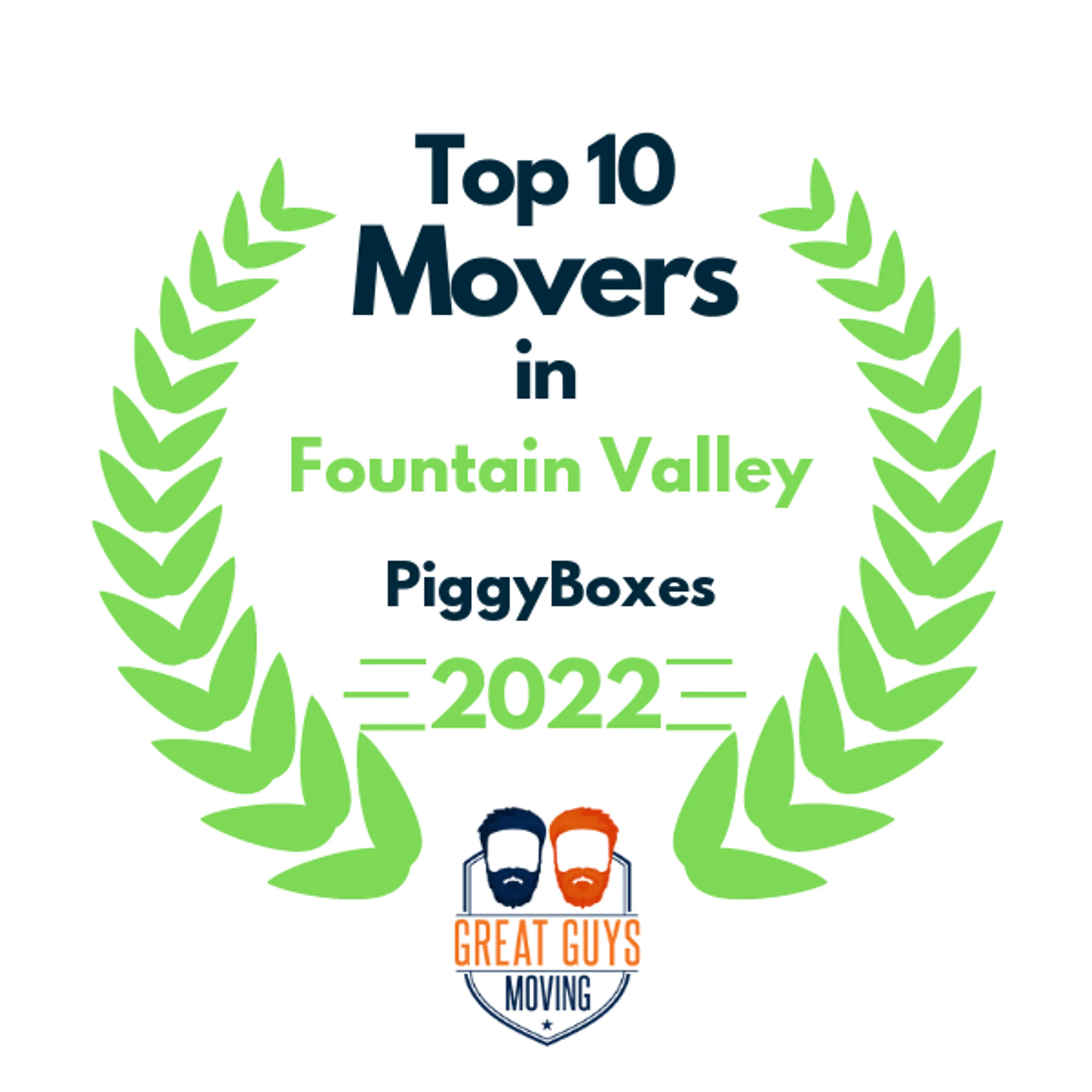Top 10 Movers in Fountain Valley, CA 2022 award