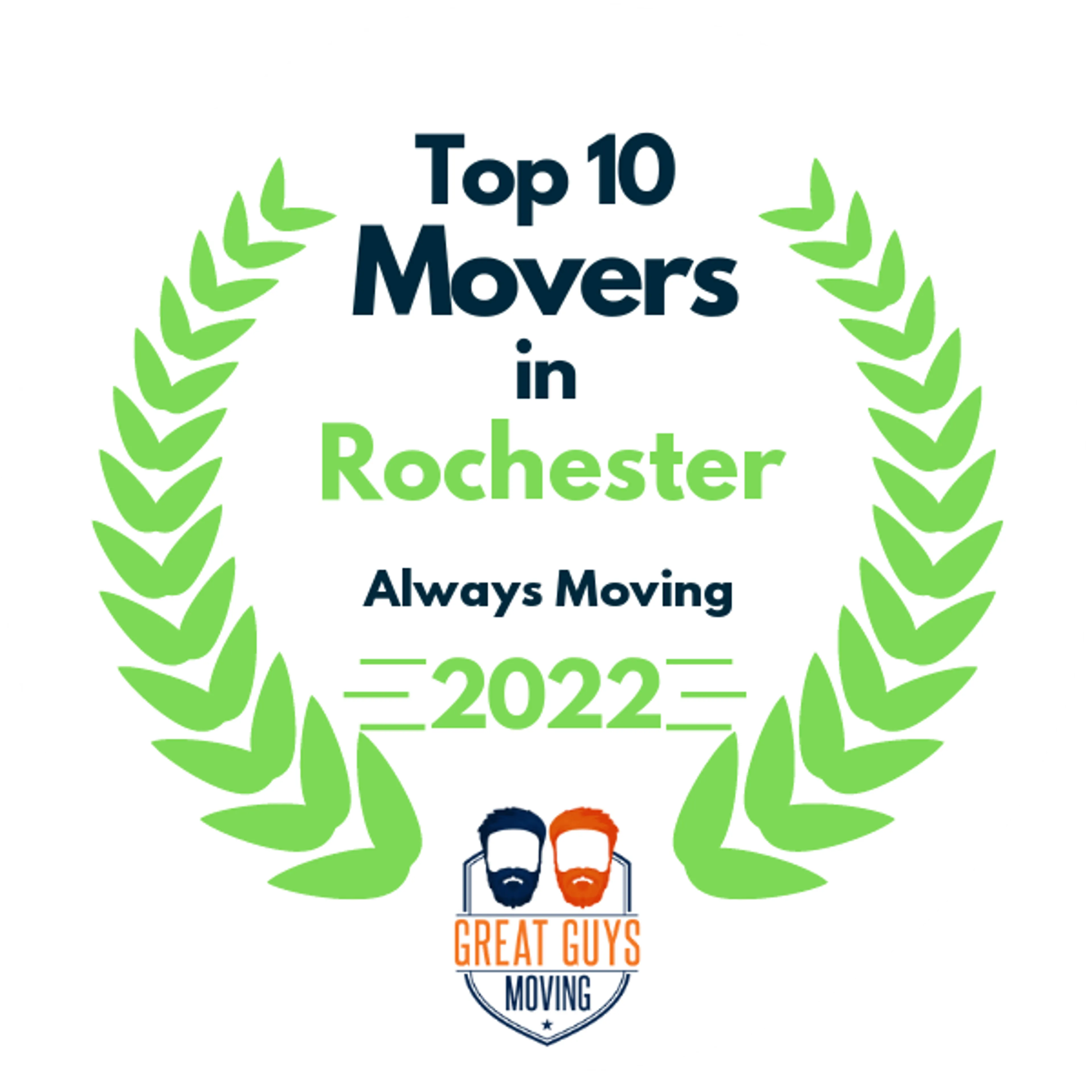 Top 10 Movers in Rochester, NY 2022 award