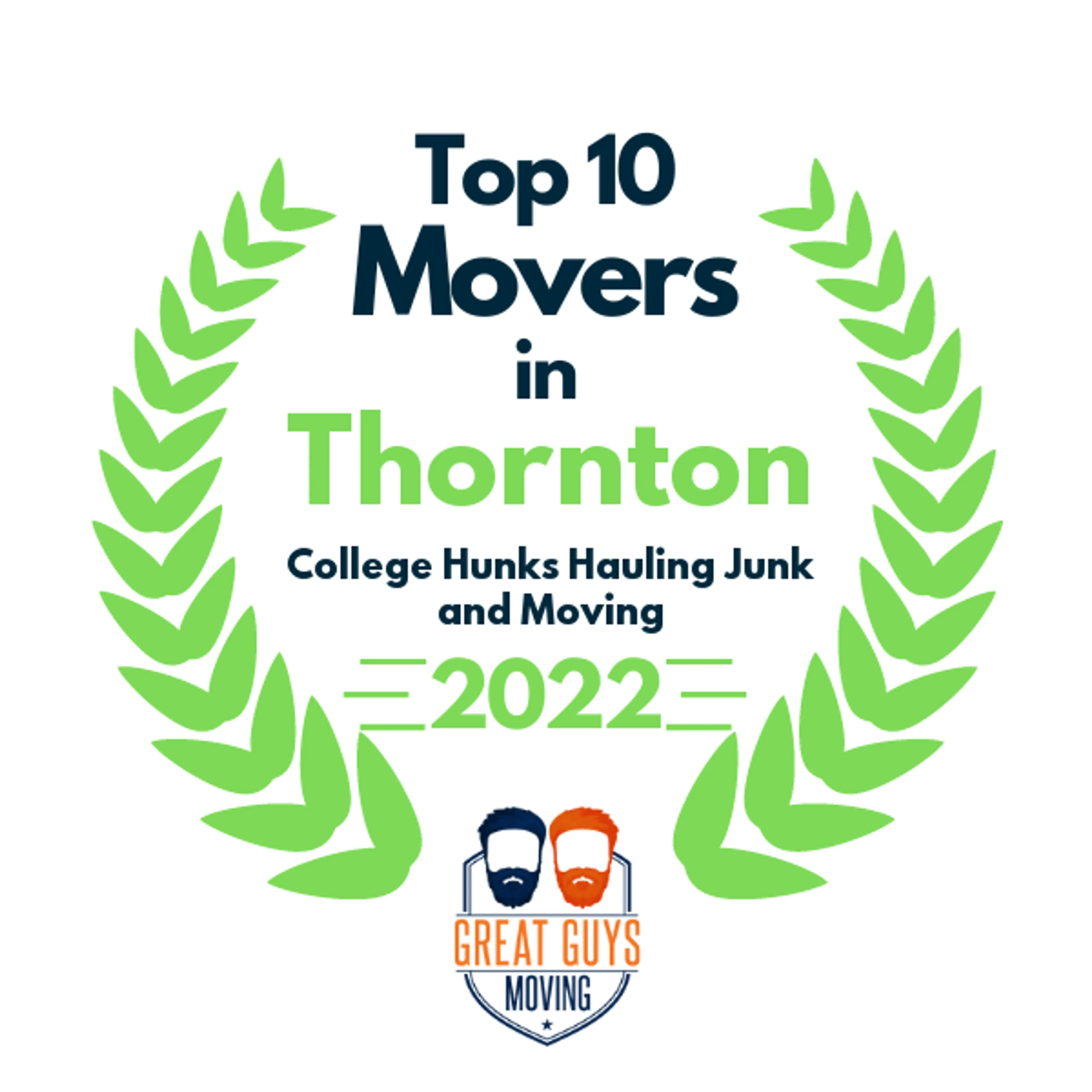 Top 10 Movers in Thornton, CO 2022 award
