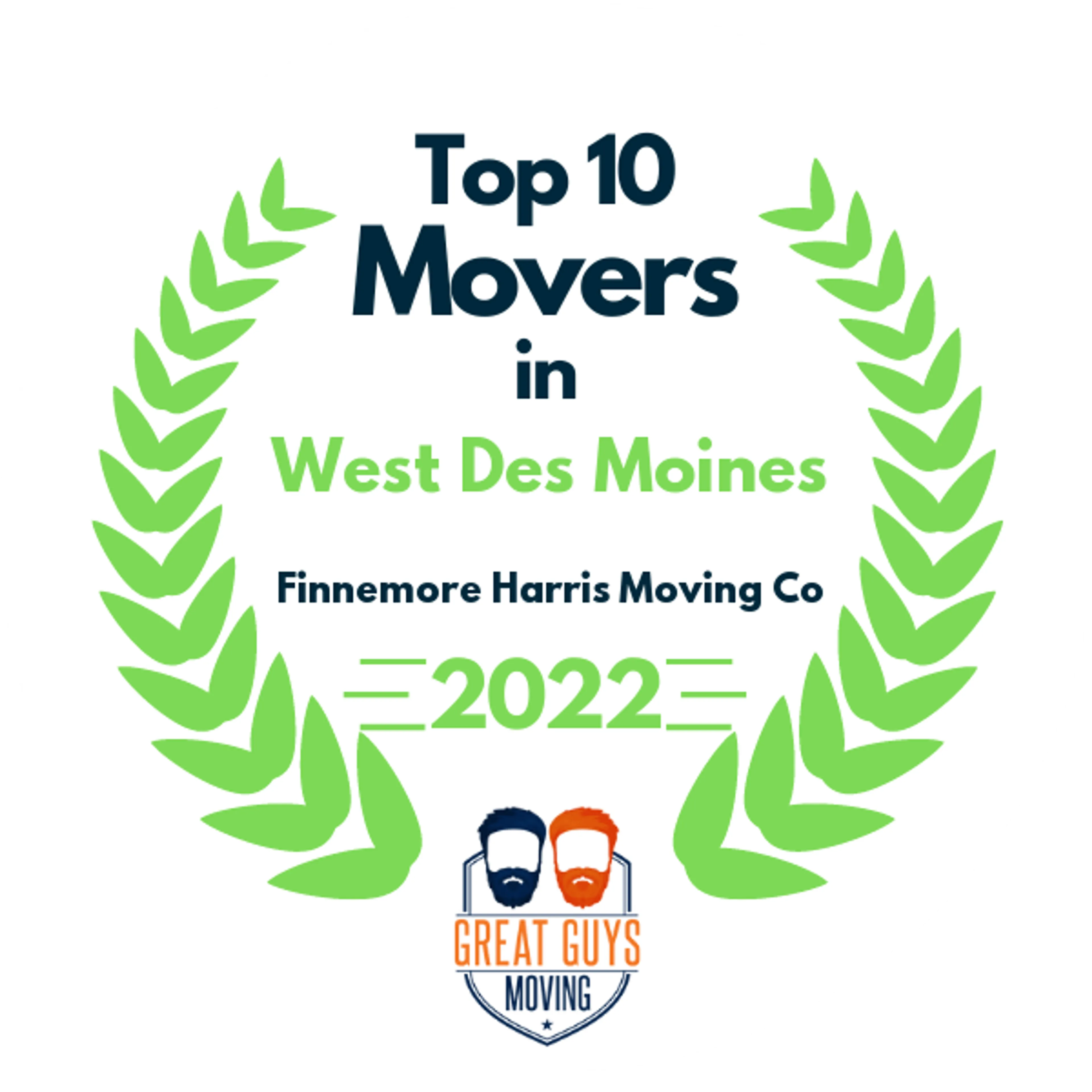 Top 10 Movers in Des Moines, IA 2022 award