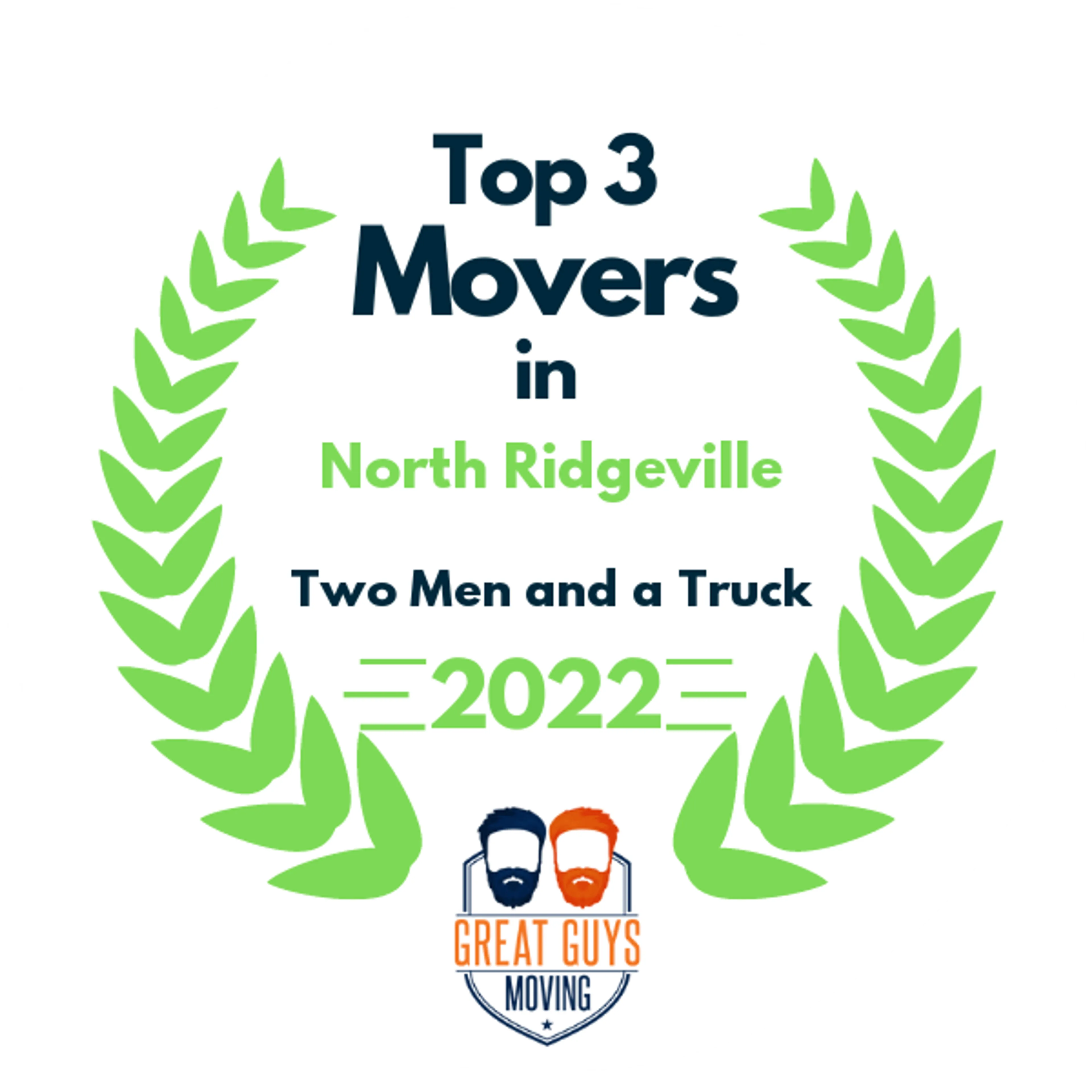 Top 3 Movers in North Ridgeville, OH 2022 award