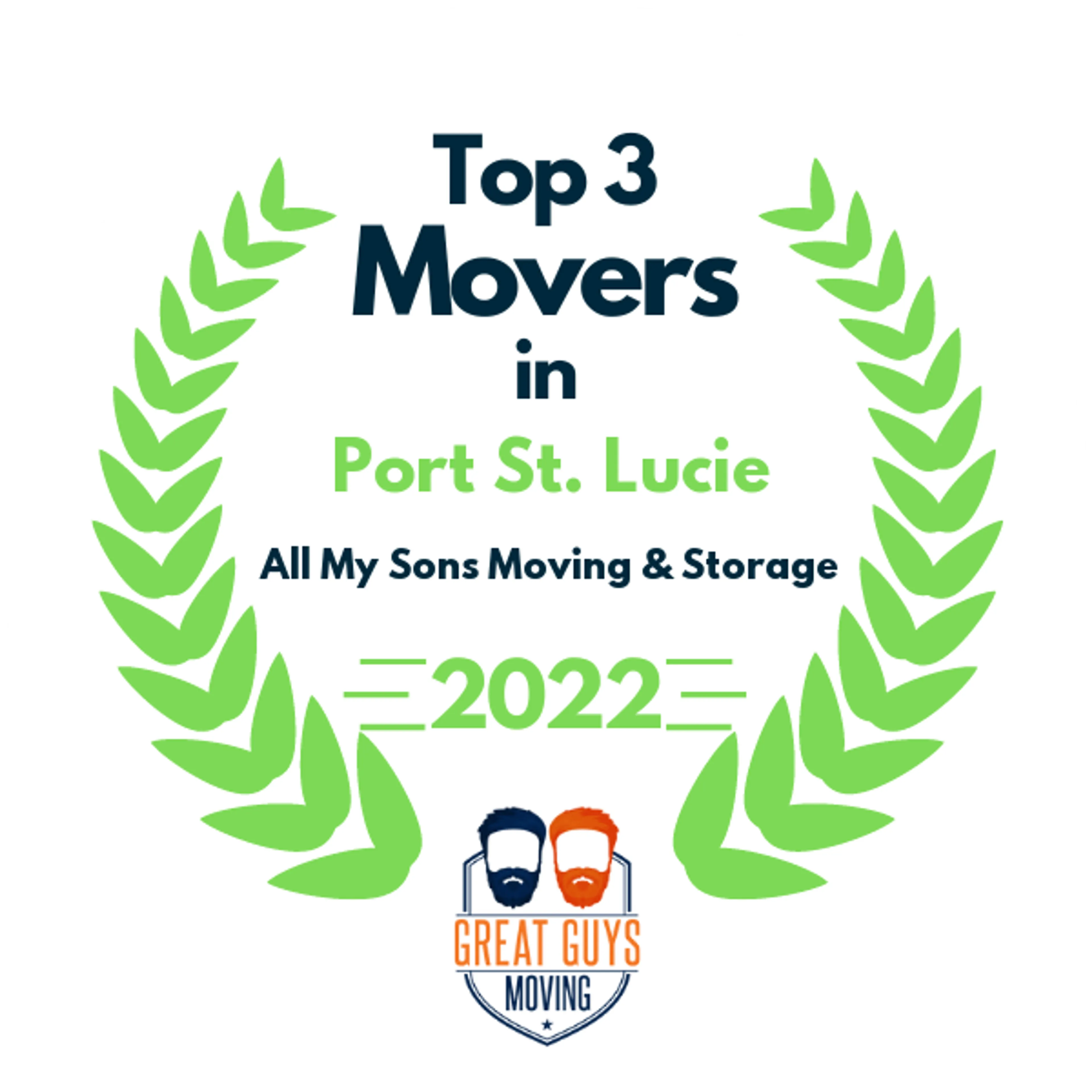 Top 3 Movers in Port St. Lucie, FL 2022 award