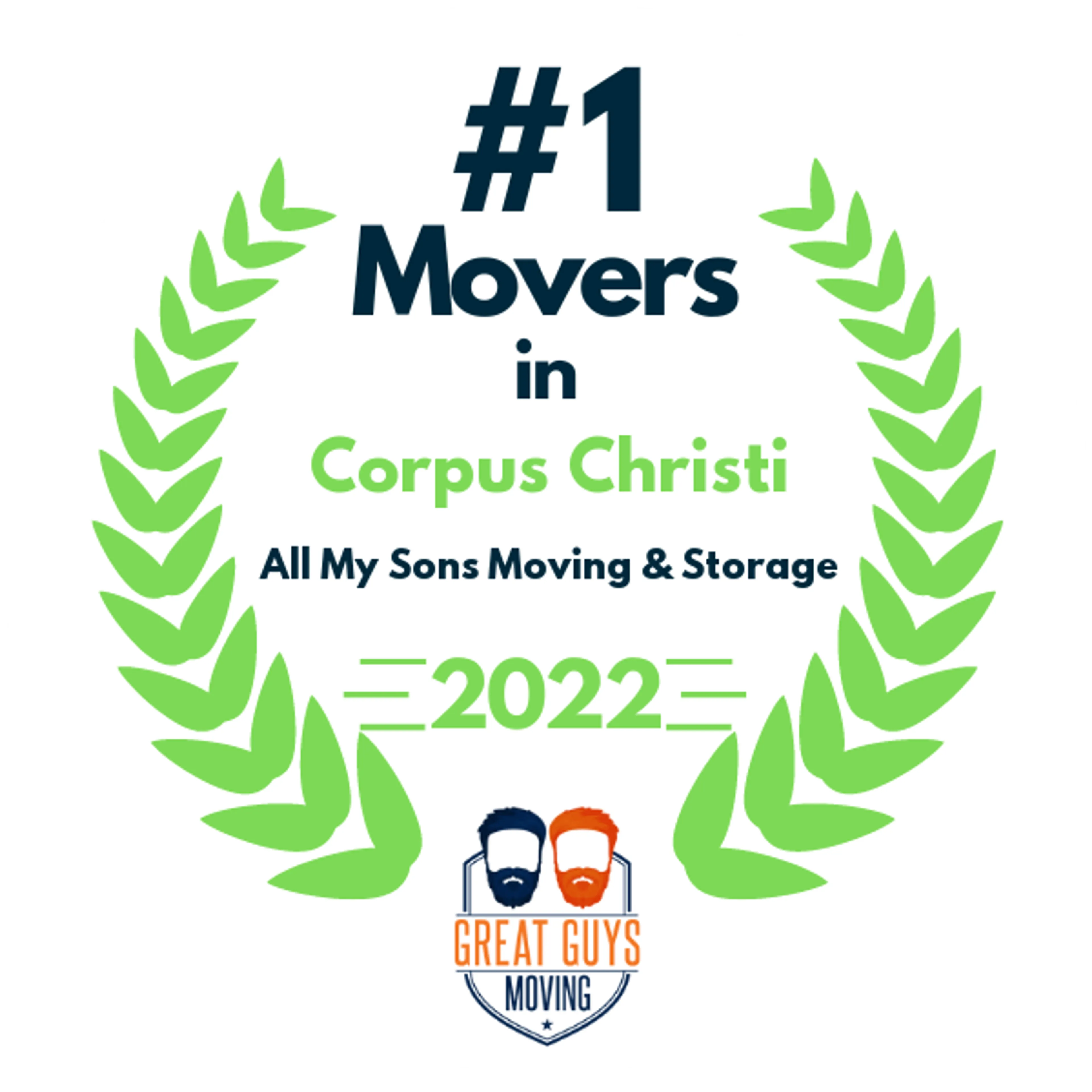#1 Ranked Movers in Corpus Christi, TX 2022 award