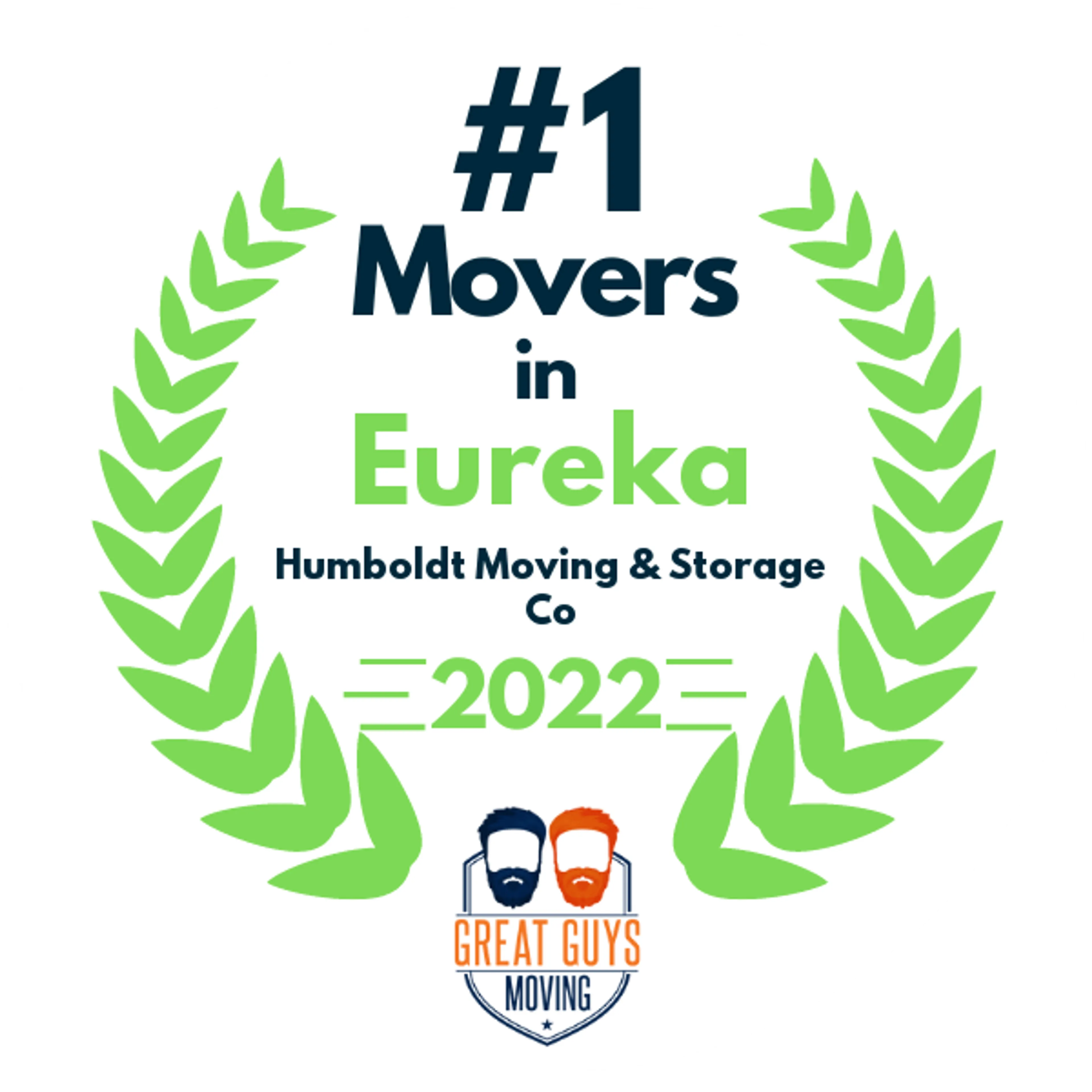 #1 Ranked Movers in Eureka, CA 2022 award
