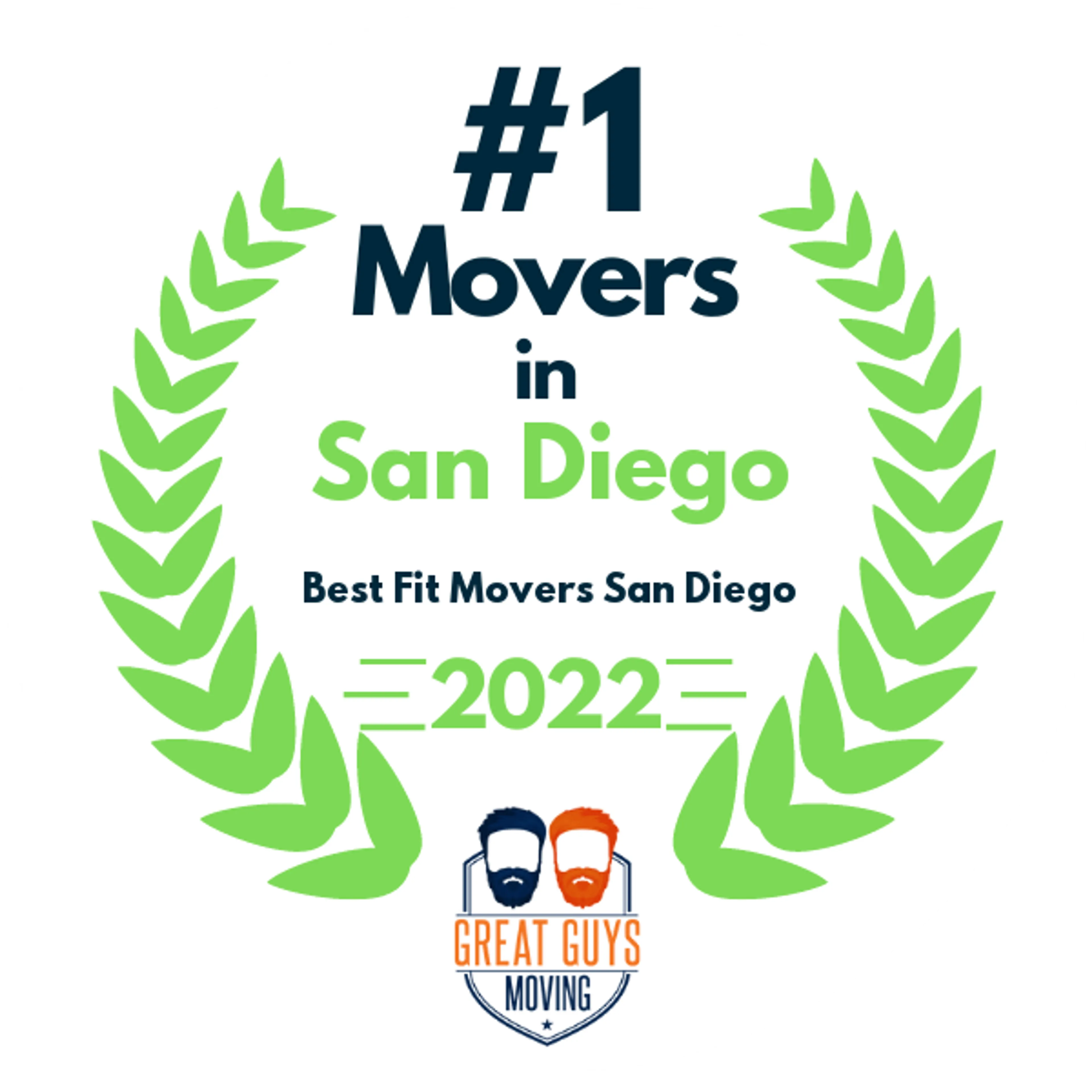#1 Ranked Movers in San Diego, CA 2022 award