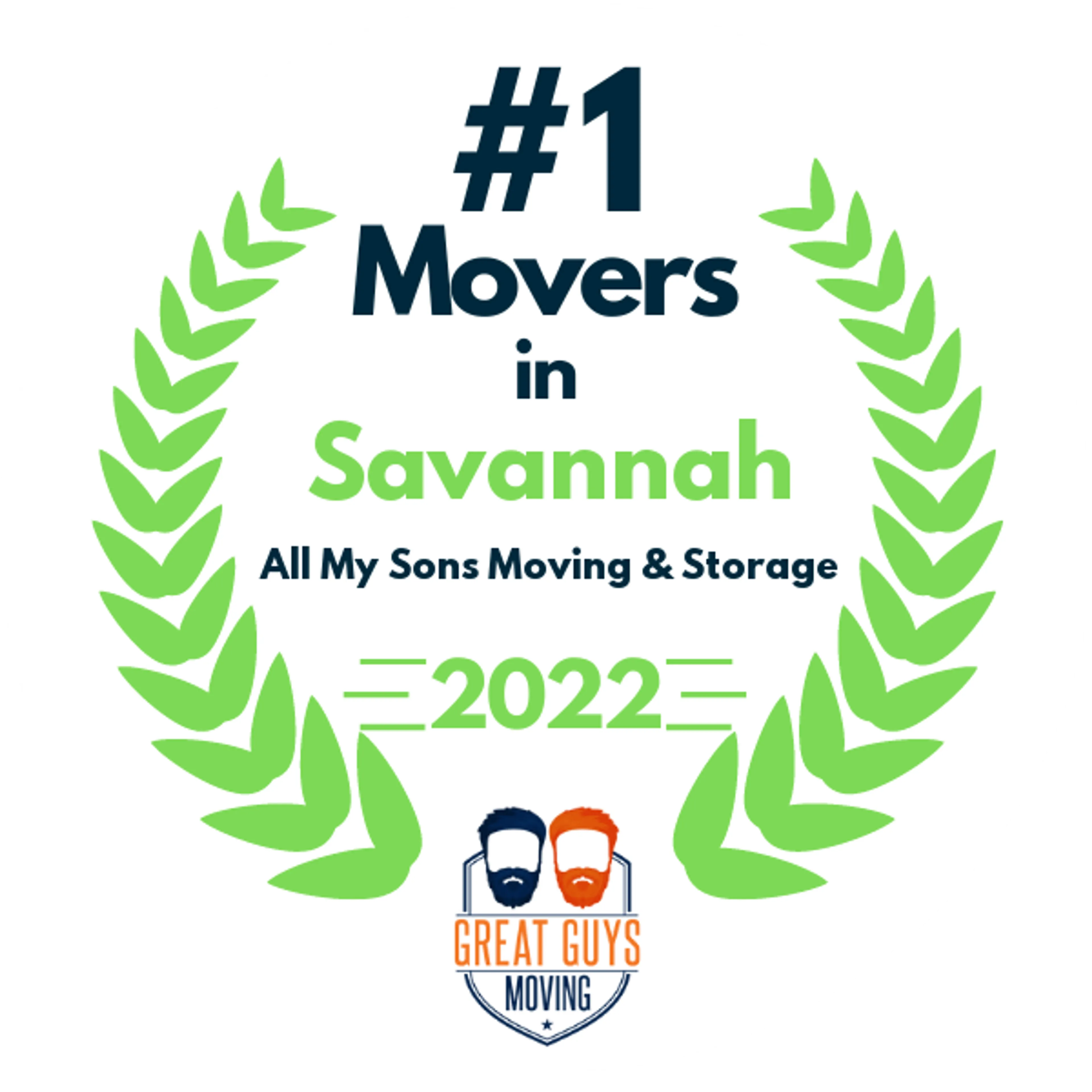 #1 Ranked Movers in Savannah, GA 2022 award