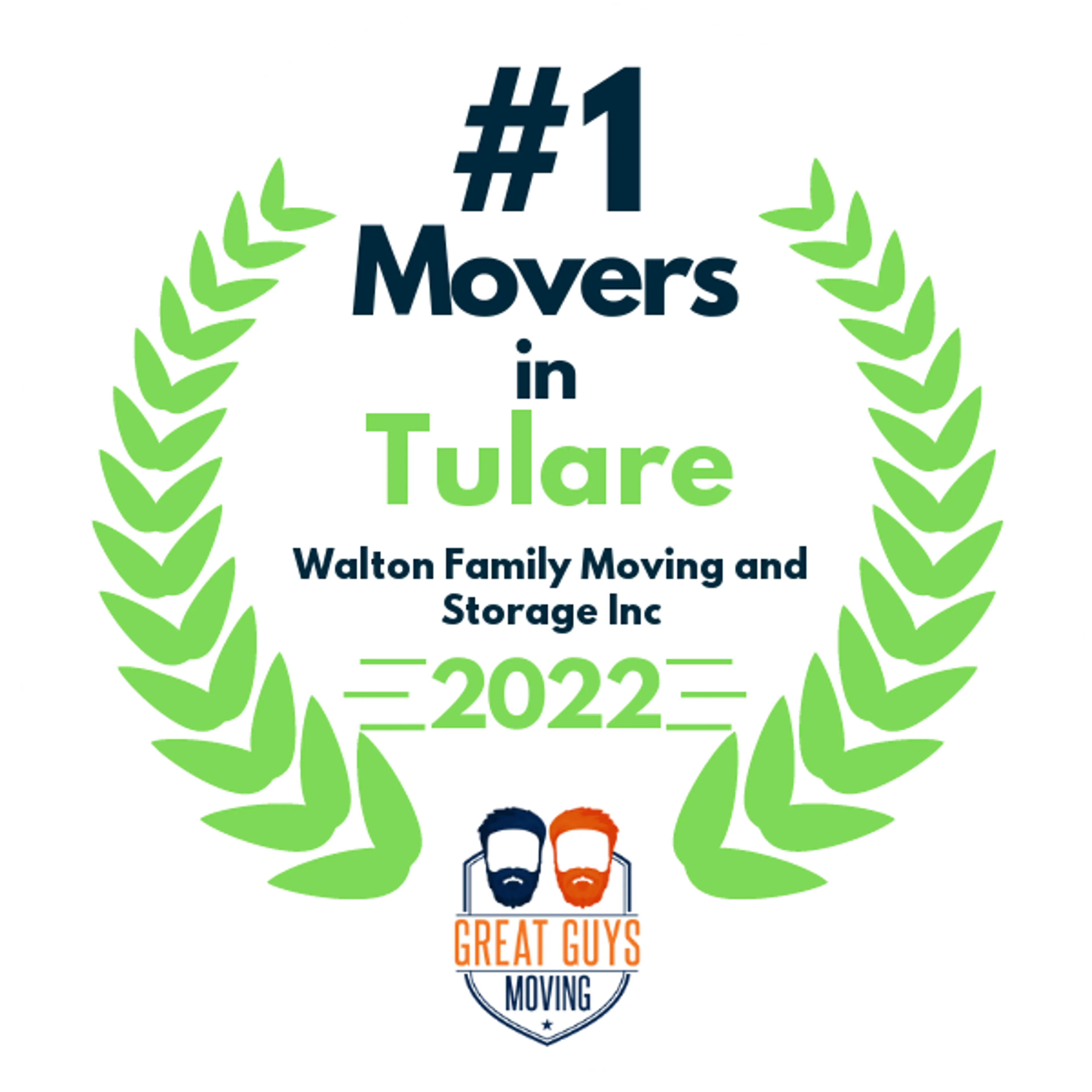 #1 Ranked Movers in Tulare, CA 2022 award