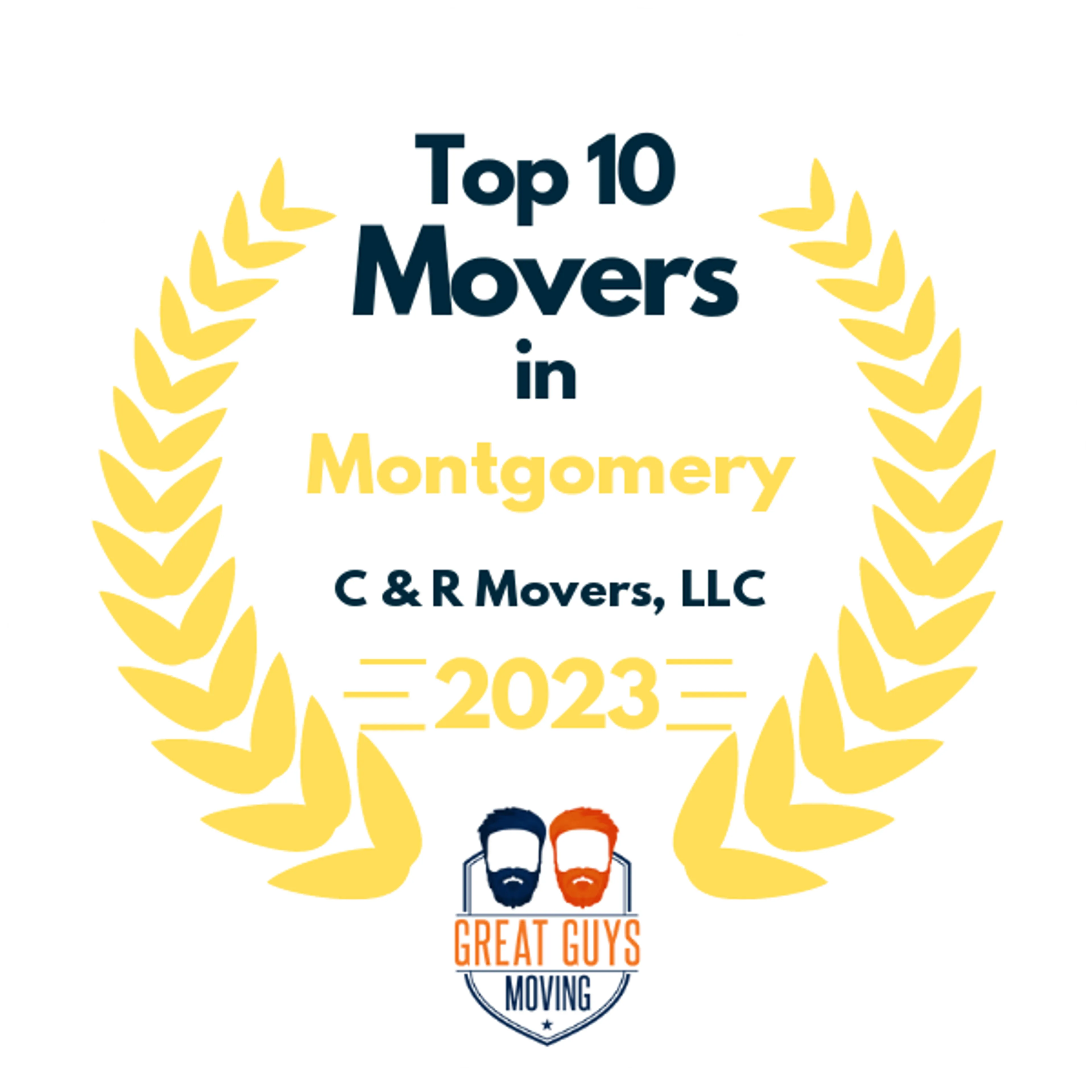 Top 10 Movers in Montgomery, AL 2023 award