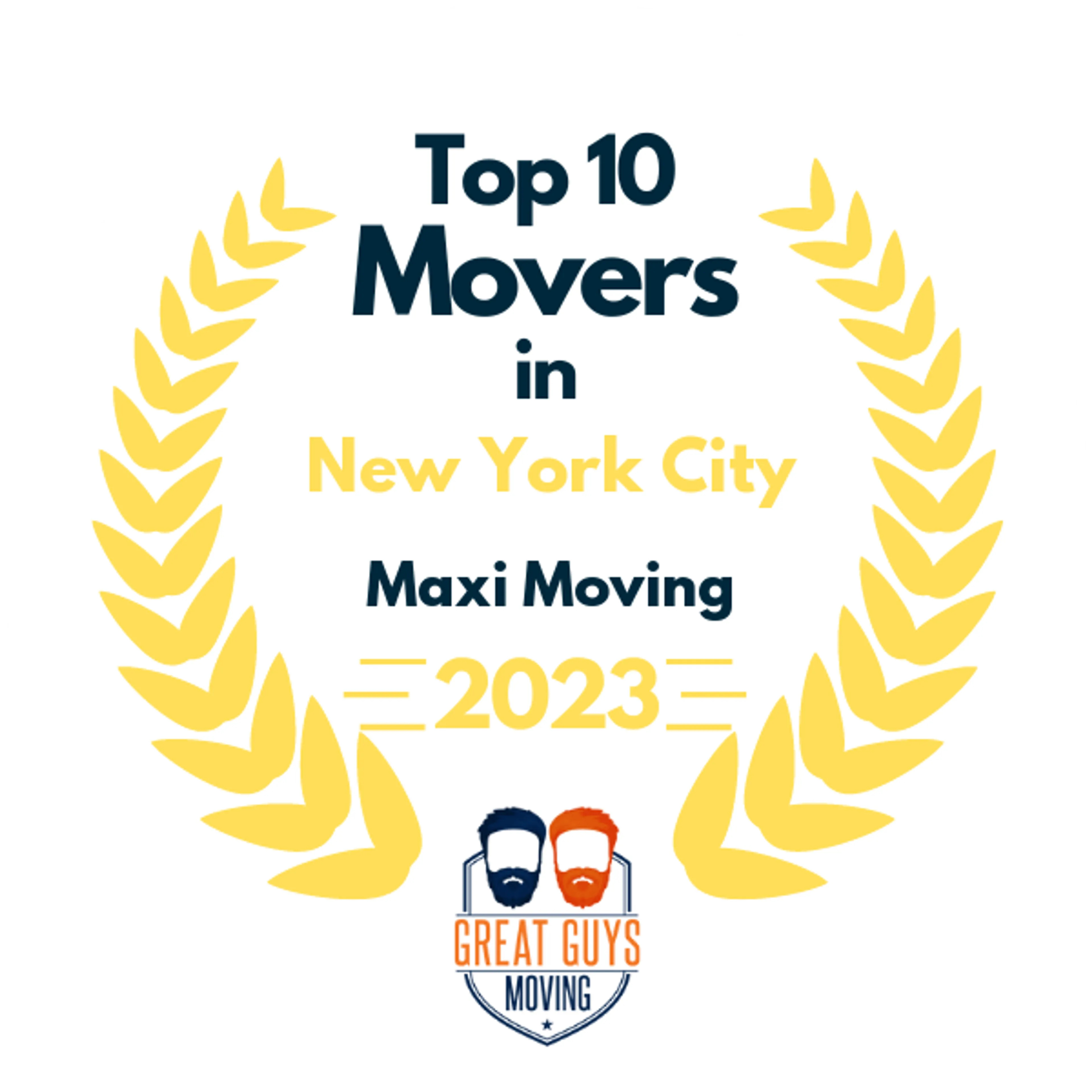 Top 10 Movers in New York City, NY 2023 award