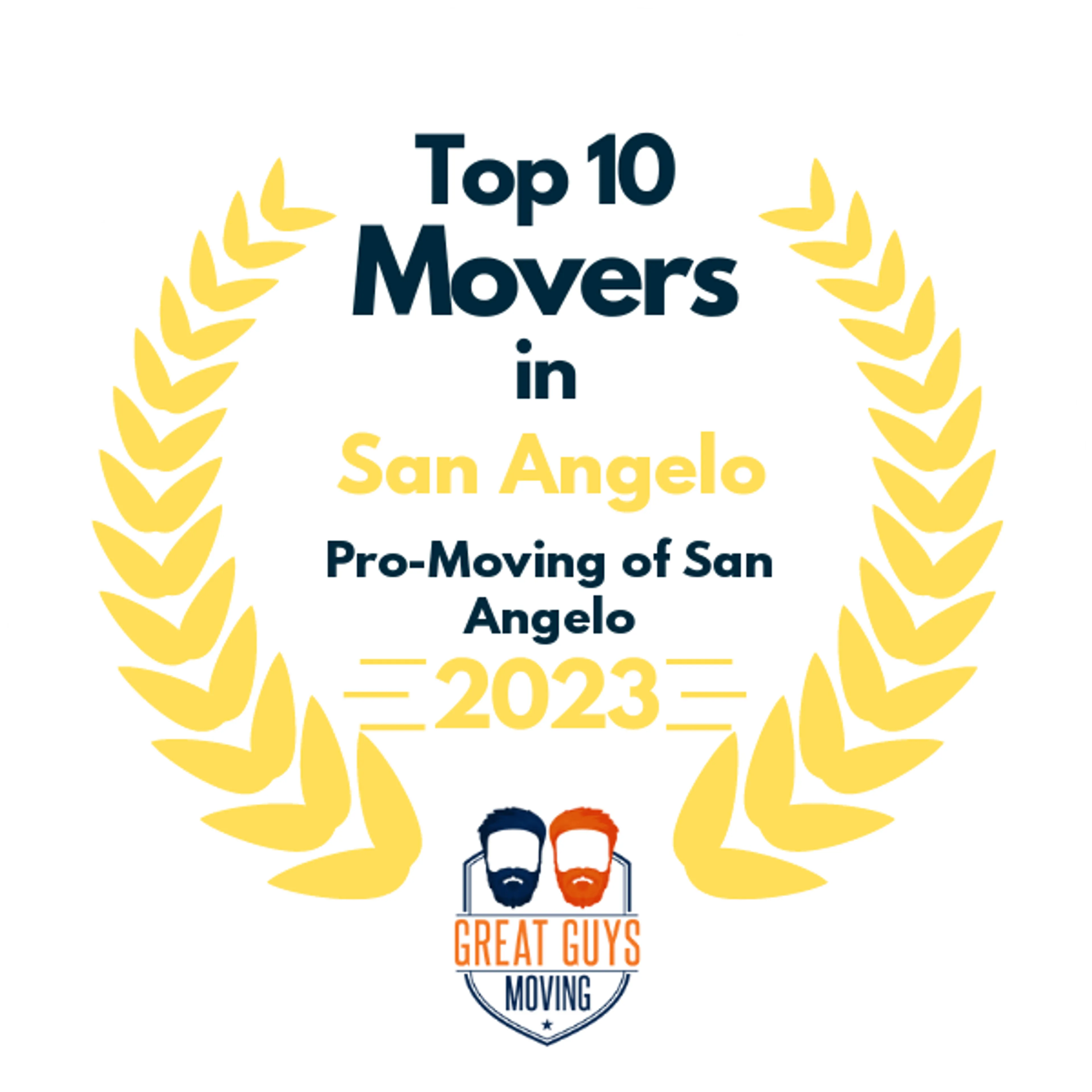 Top 10 Movers in San Angelo, TX 2023 award