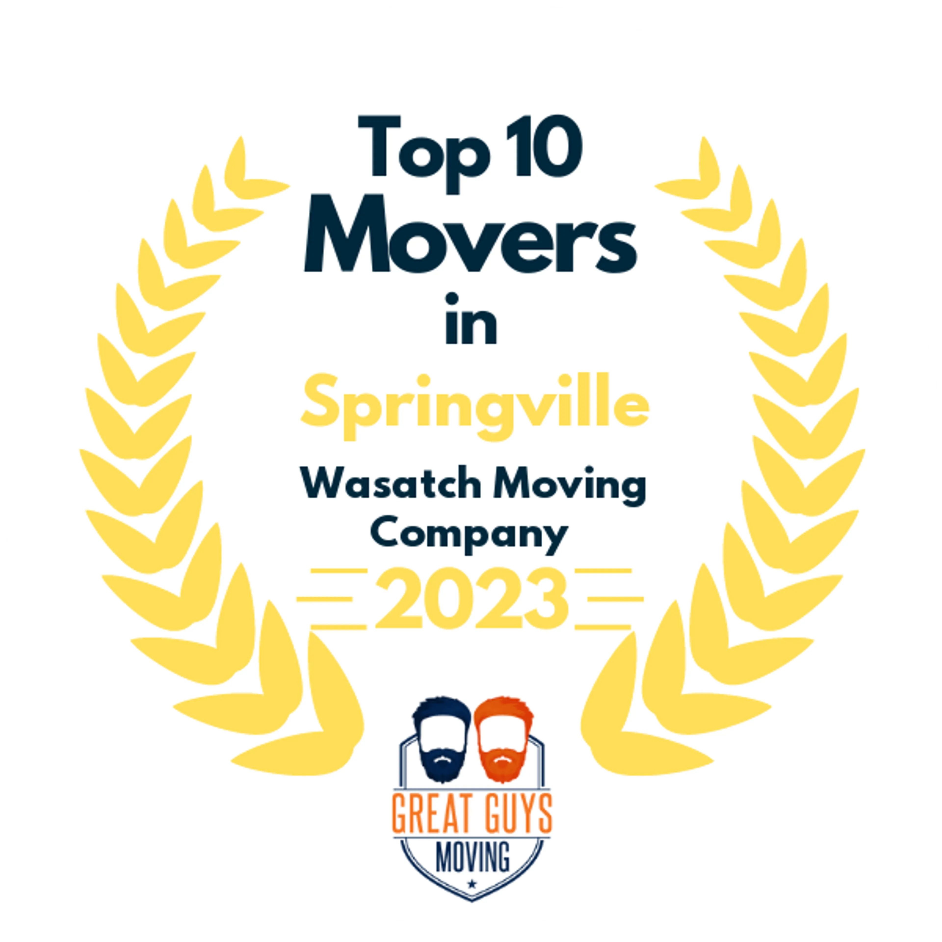 Top 10 Movers in Springville, UT 2023 award