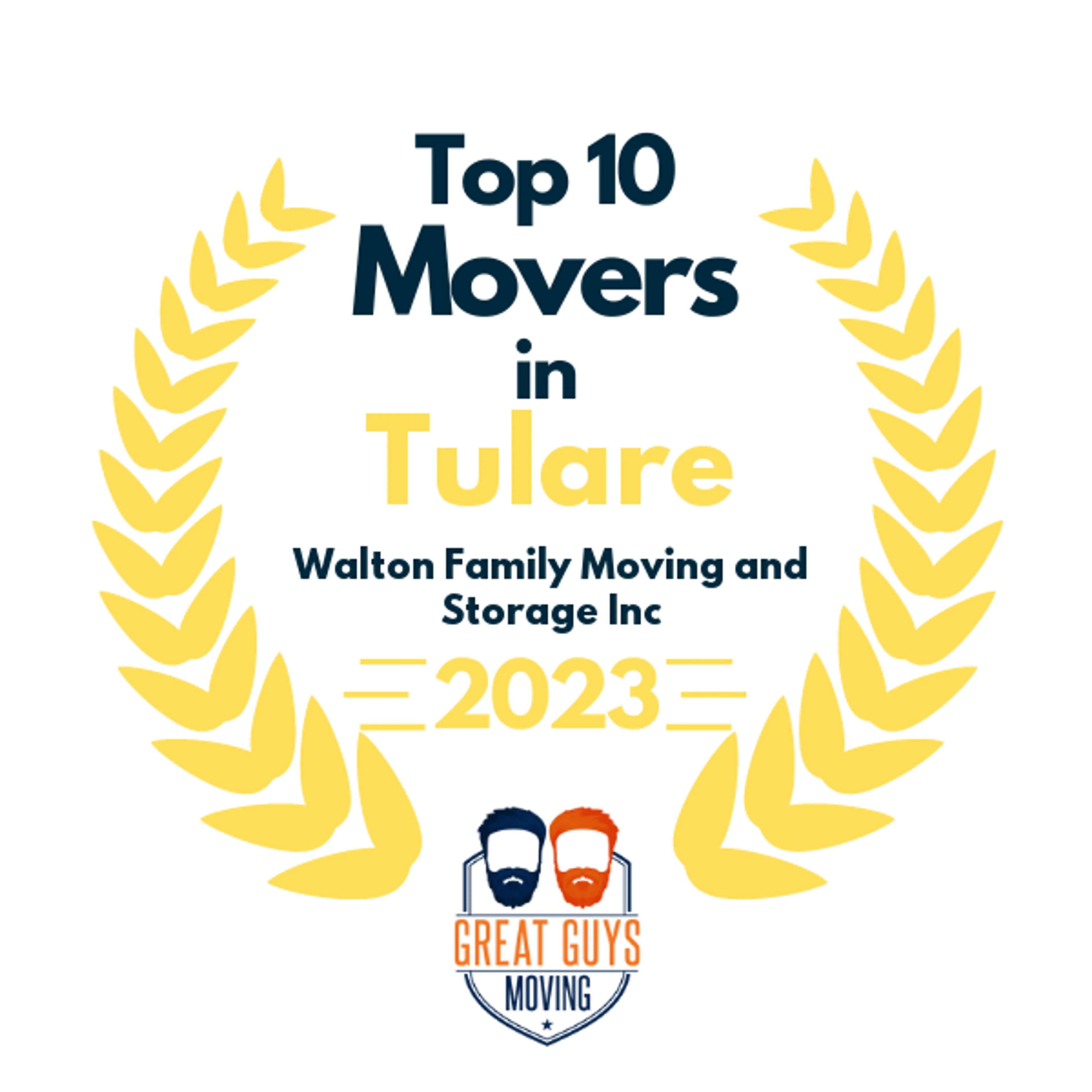 Top 10 Movers in Tulare, CA 2023 award