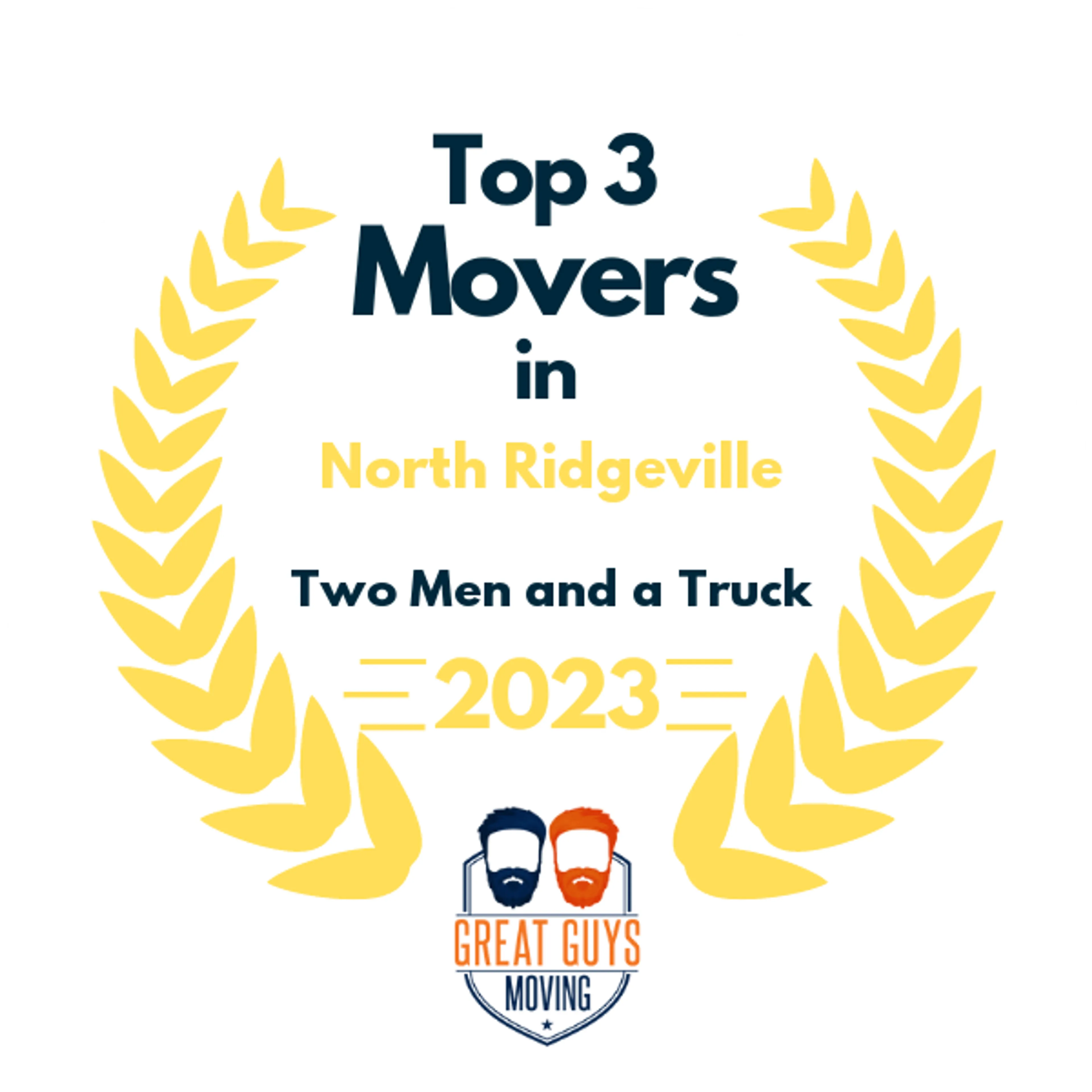 Top 3 Movers in North Ridgeville, OH 2023 award