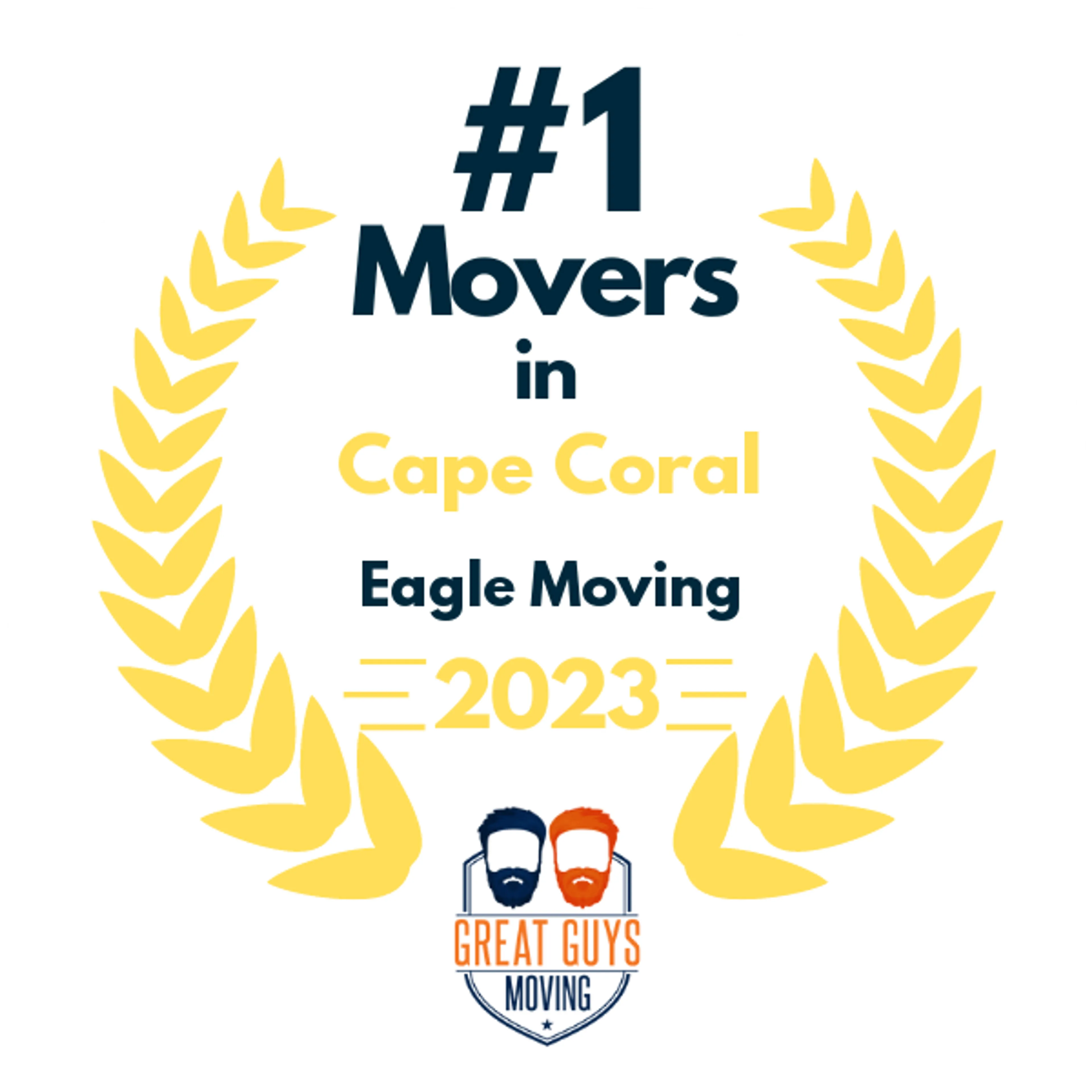 #1 Ranked Movers in Cape Coral, FL 2023 award