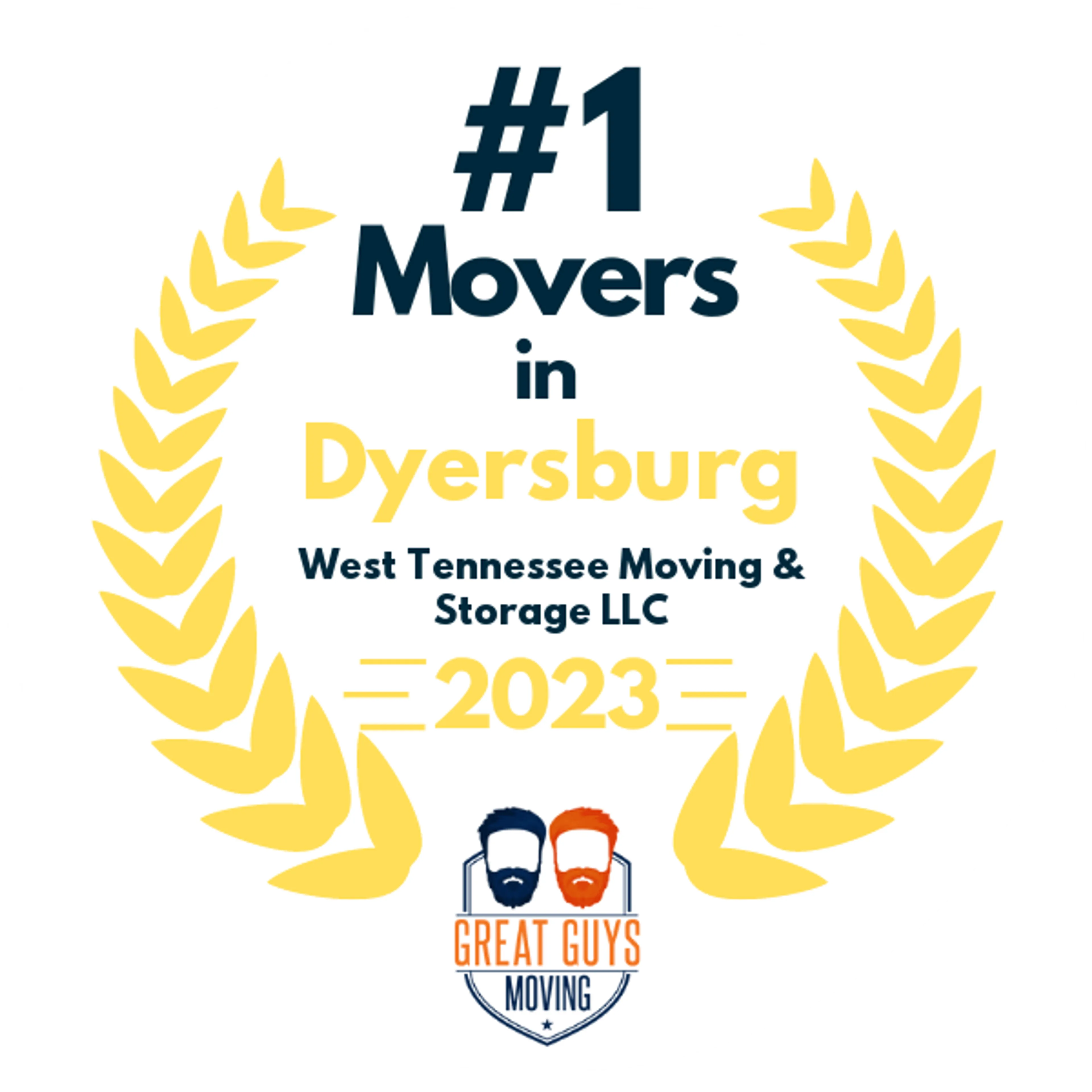 #1 Ranked Movers in Dyersburg, TN 2023 award