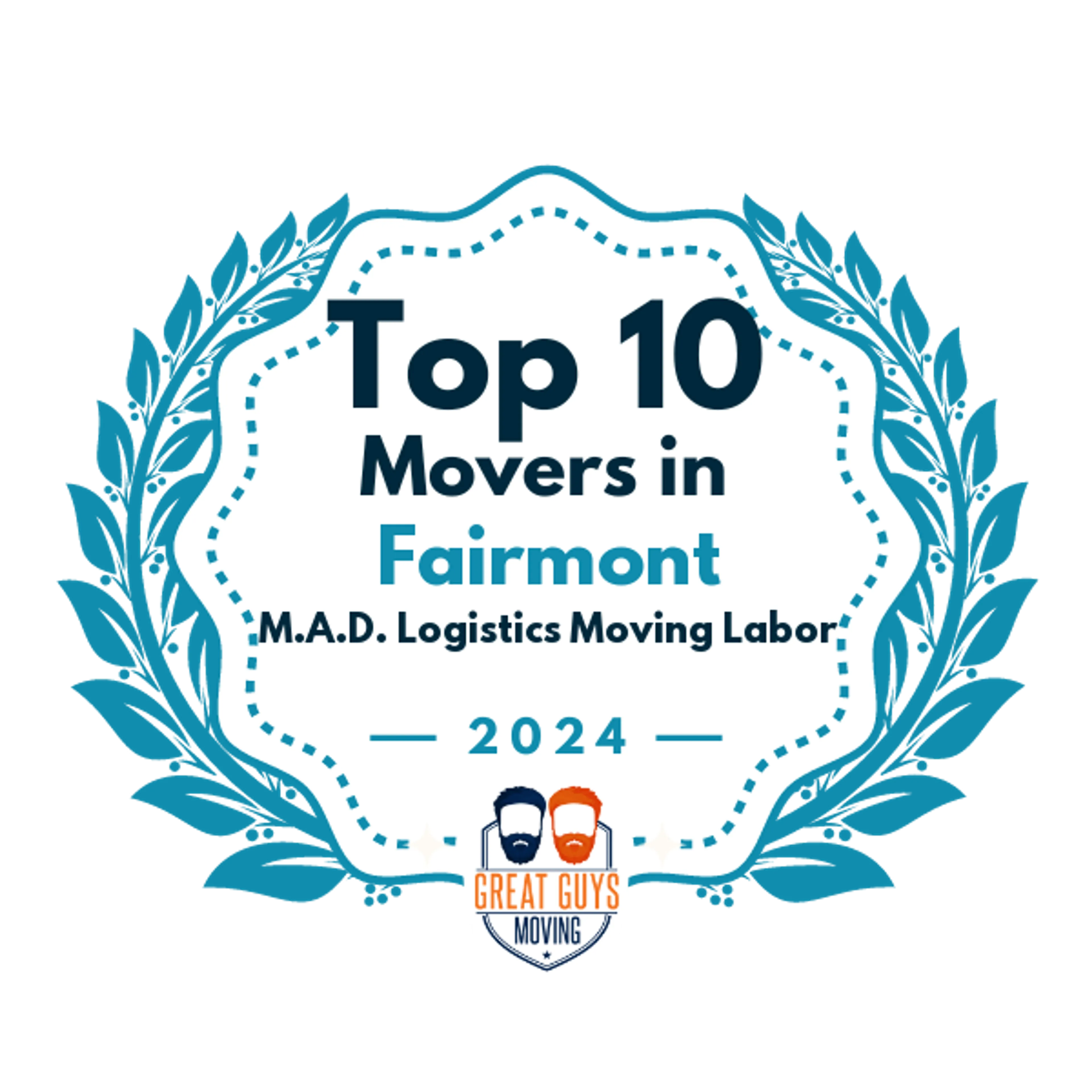 Top 10 Movers in Fairmont, WV 2024 award