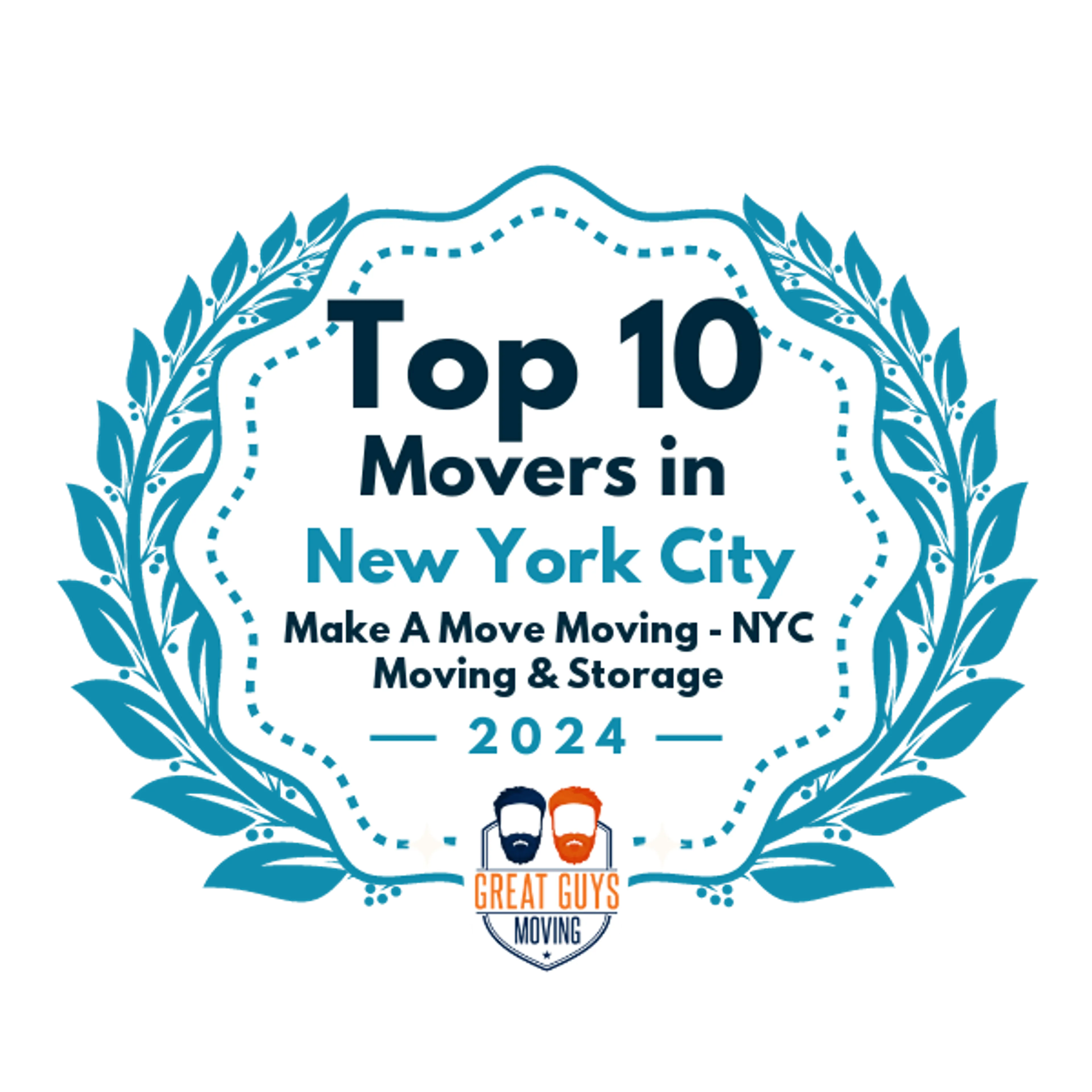 Top 10 Movers in New York City, NY 2024 award
