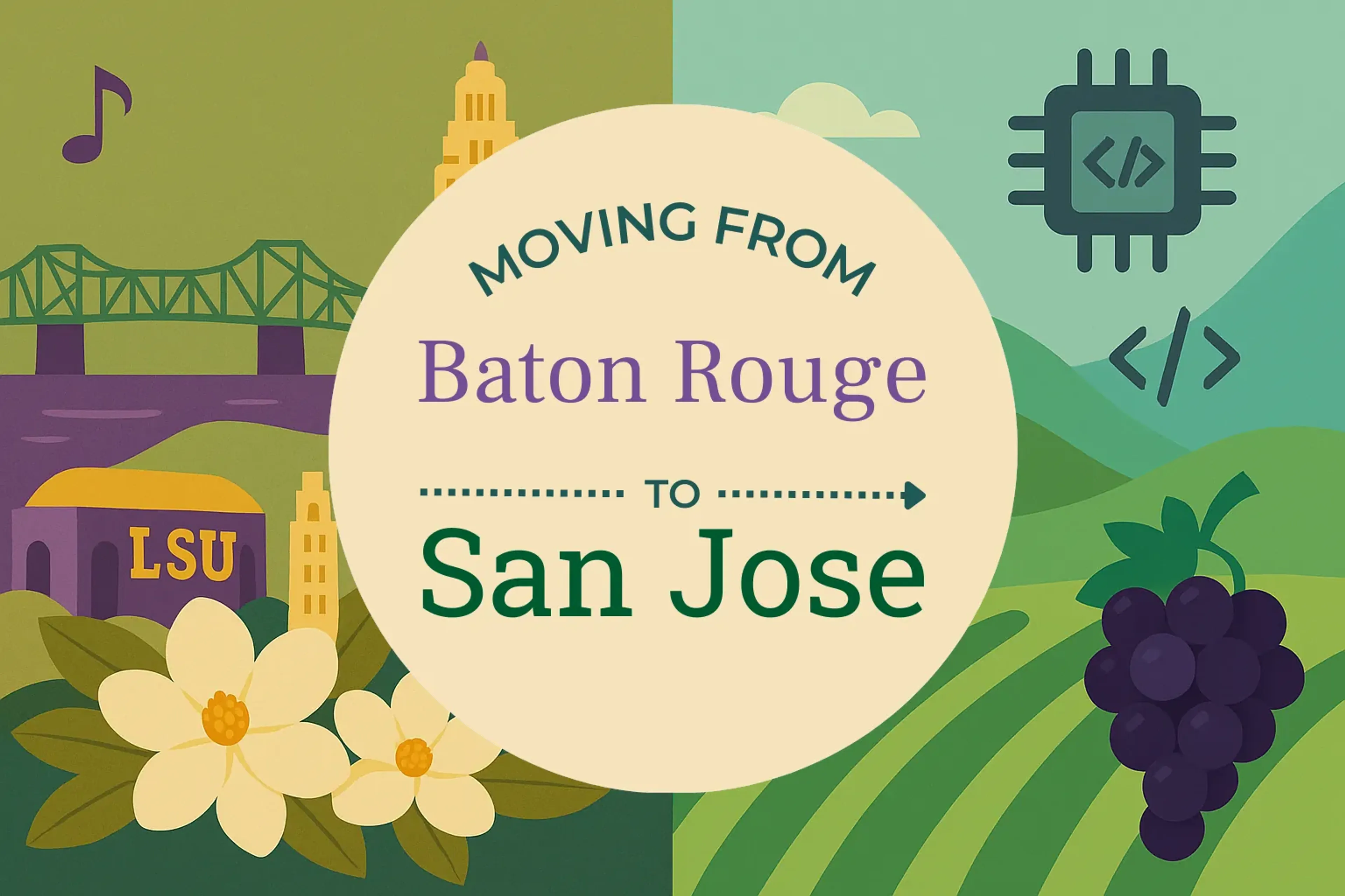 Side-by-side comparison of Baton Rouge to San Jose moving companies