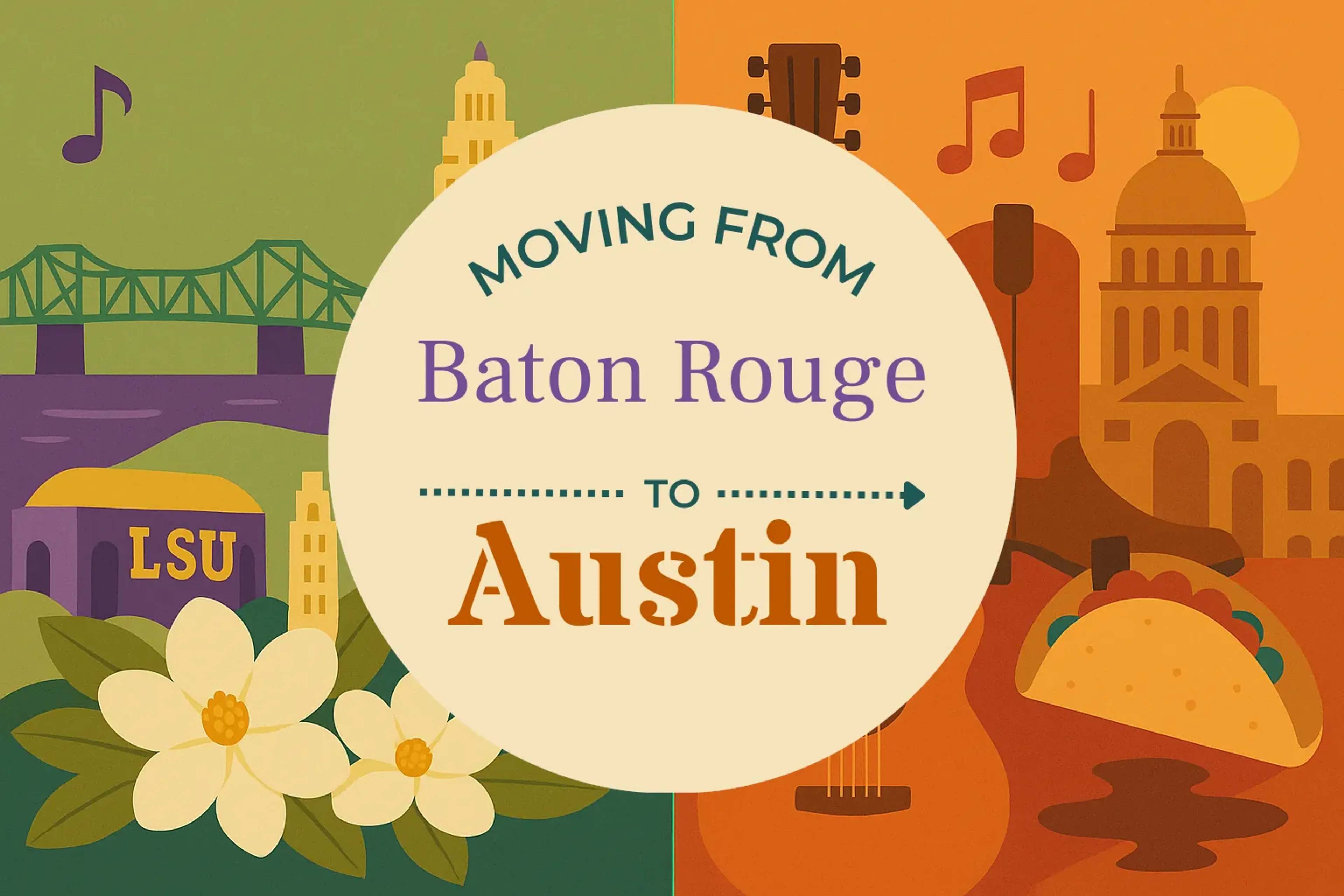 Side-by-side comparison of Baton Rouge to Austin moving companies