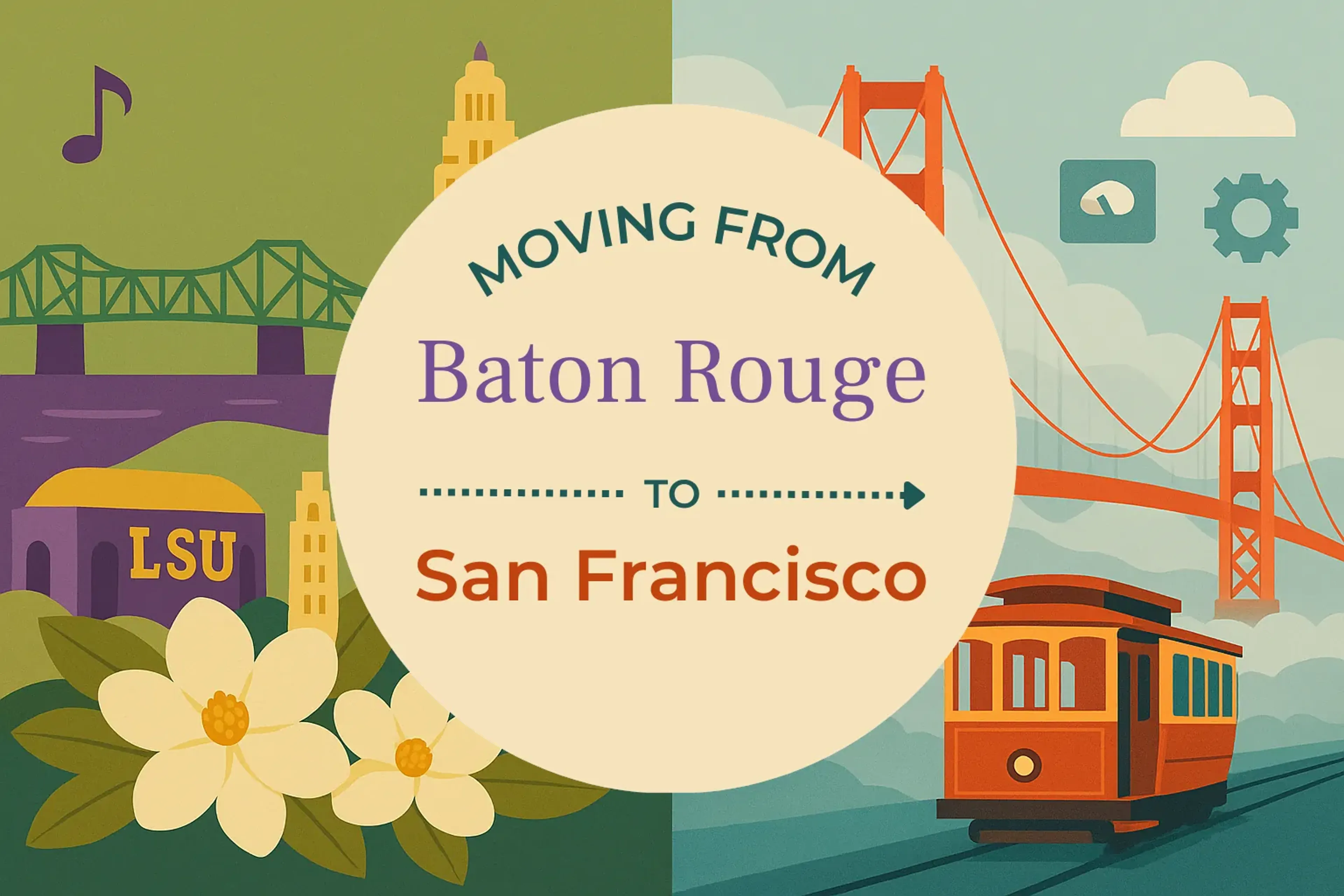 Side-by-side comparison of Baton Rouge to San Francisco moving companies