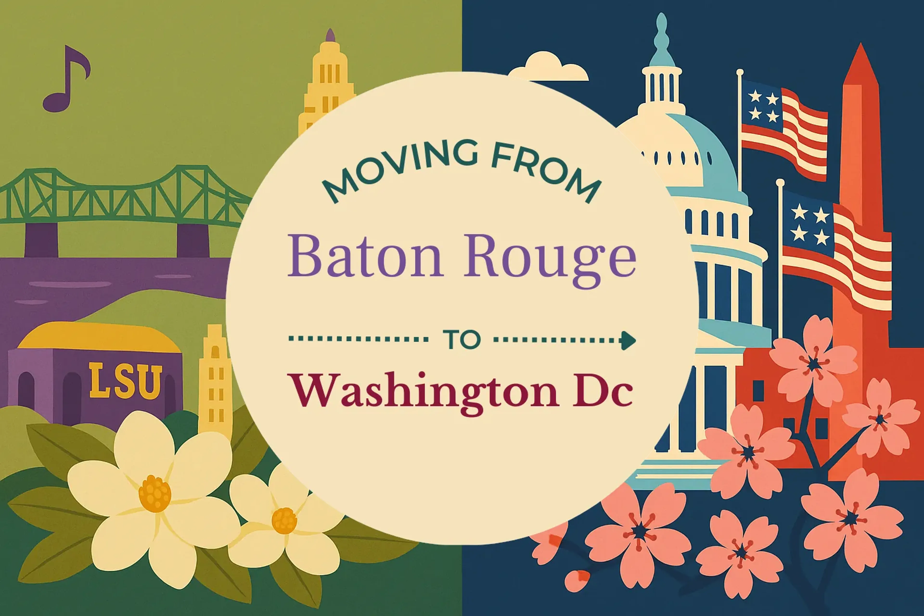 Side-by-side comparison of Baton Rouge to Washington DC moving companies