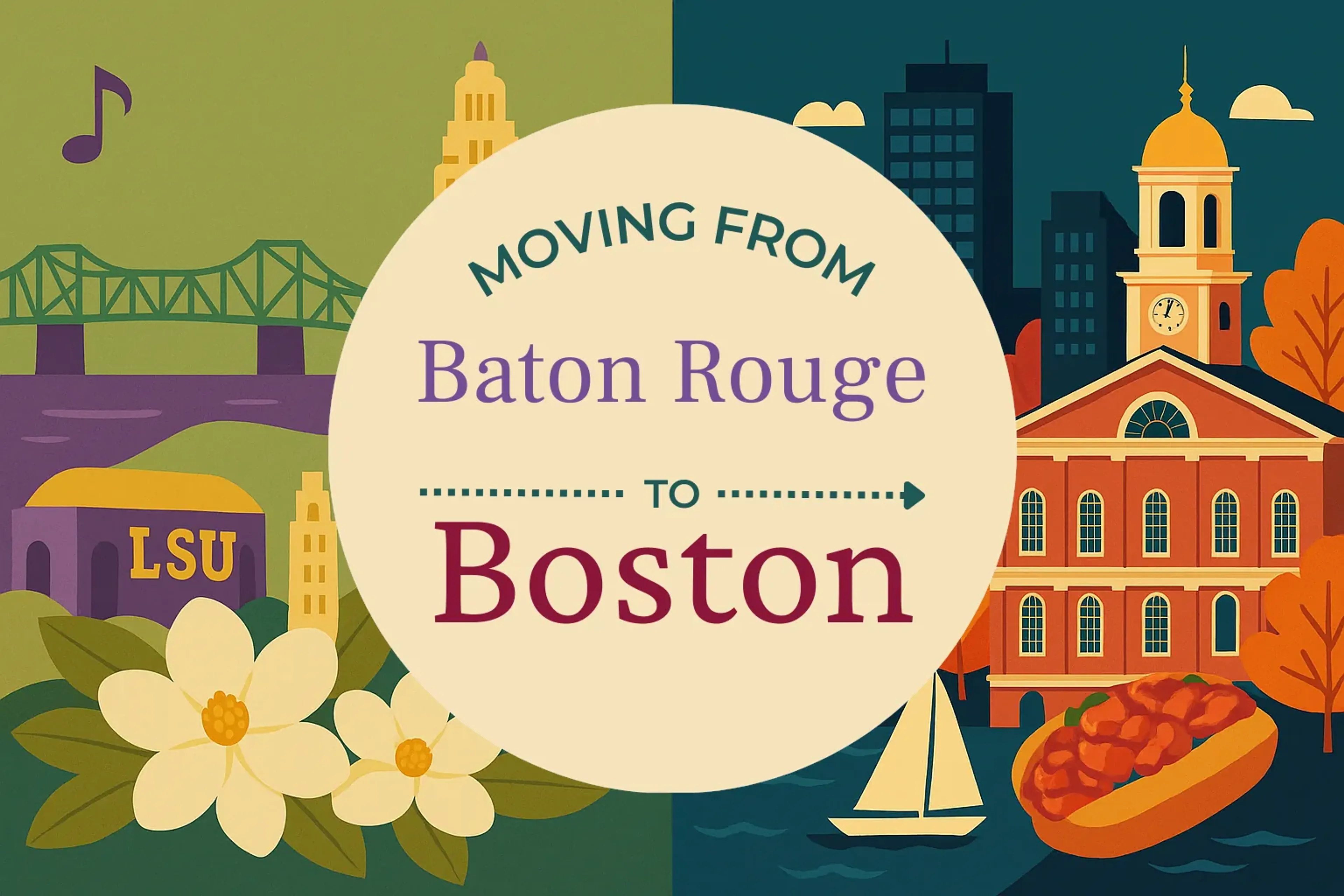 Side-by-side comparison of Baton Rouge to Boston moving companies