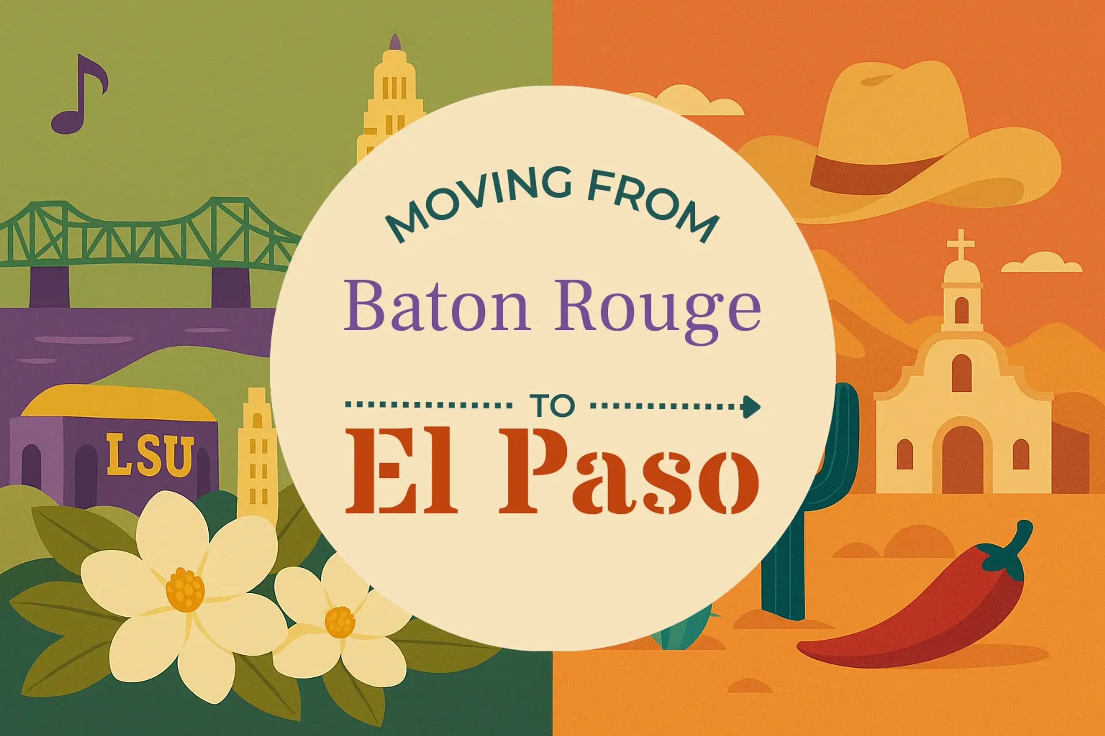 Side-by-side comparison of Baton Rouge to El Paso moving companies