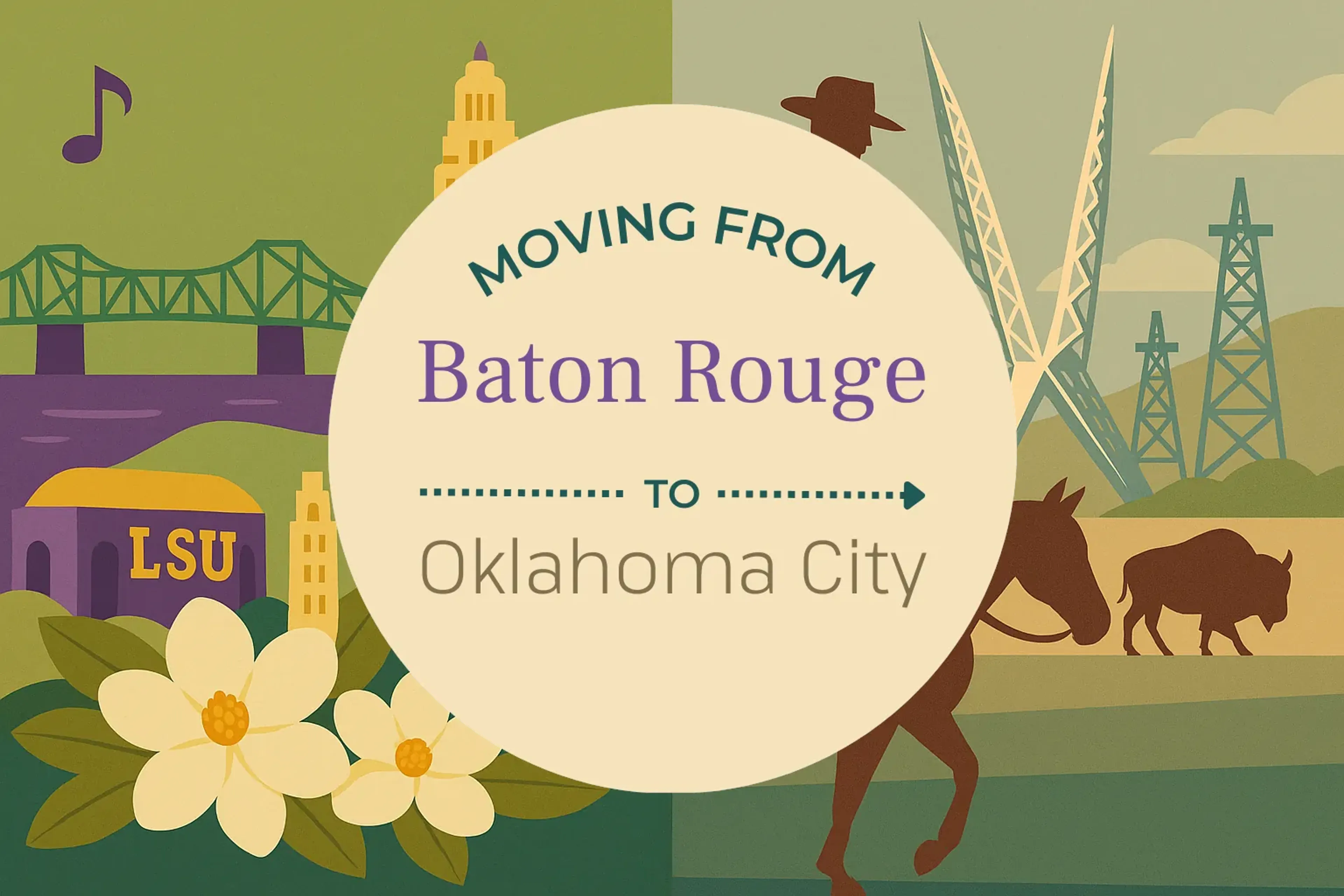 Side-by-side comparison of Baton Rouge to Oklahoma City moving companies