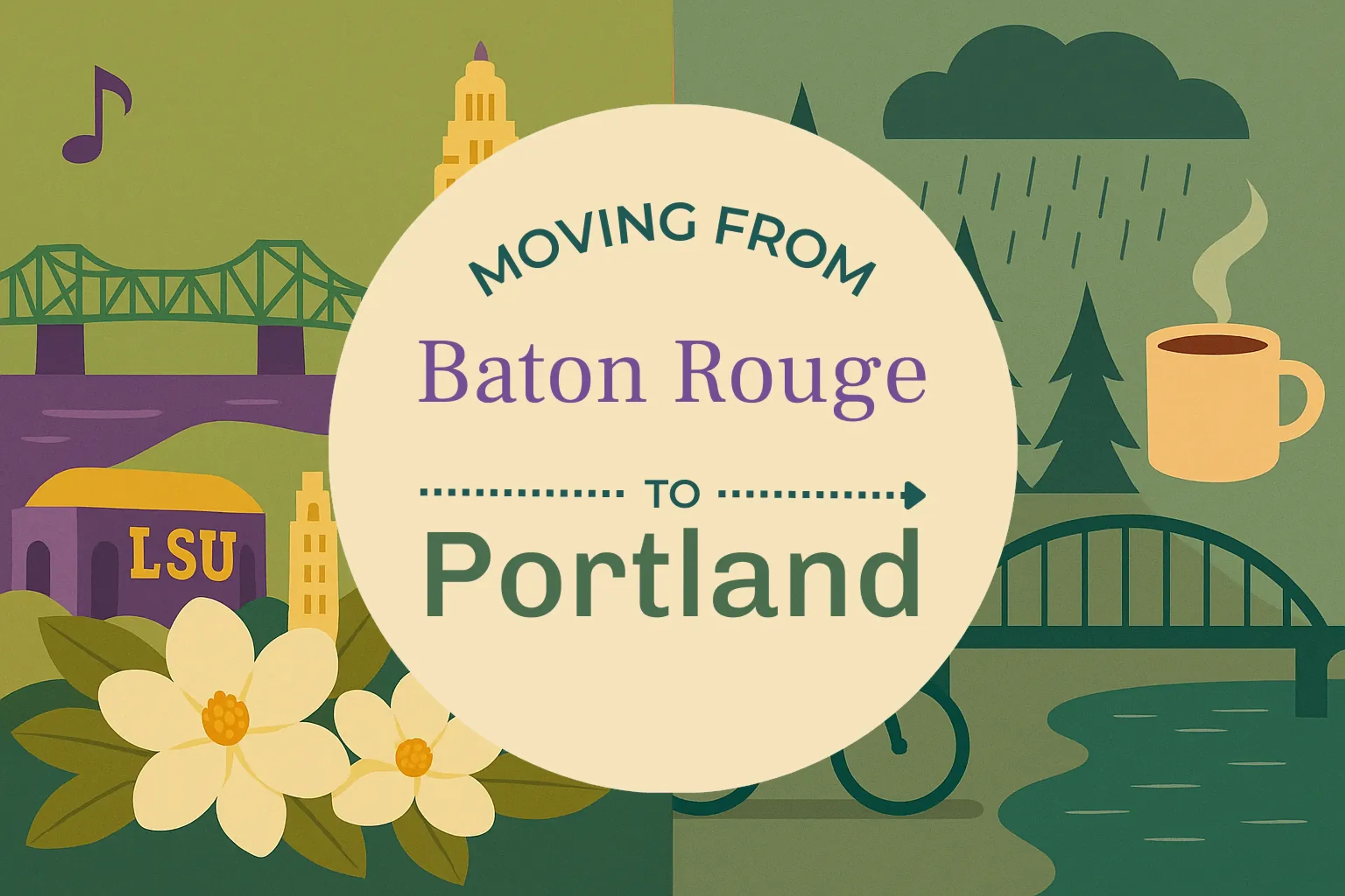Side-by-side comparison of Baton Rouge to Portland moving companies