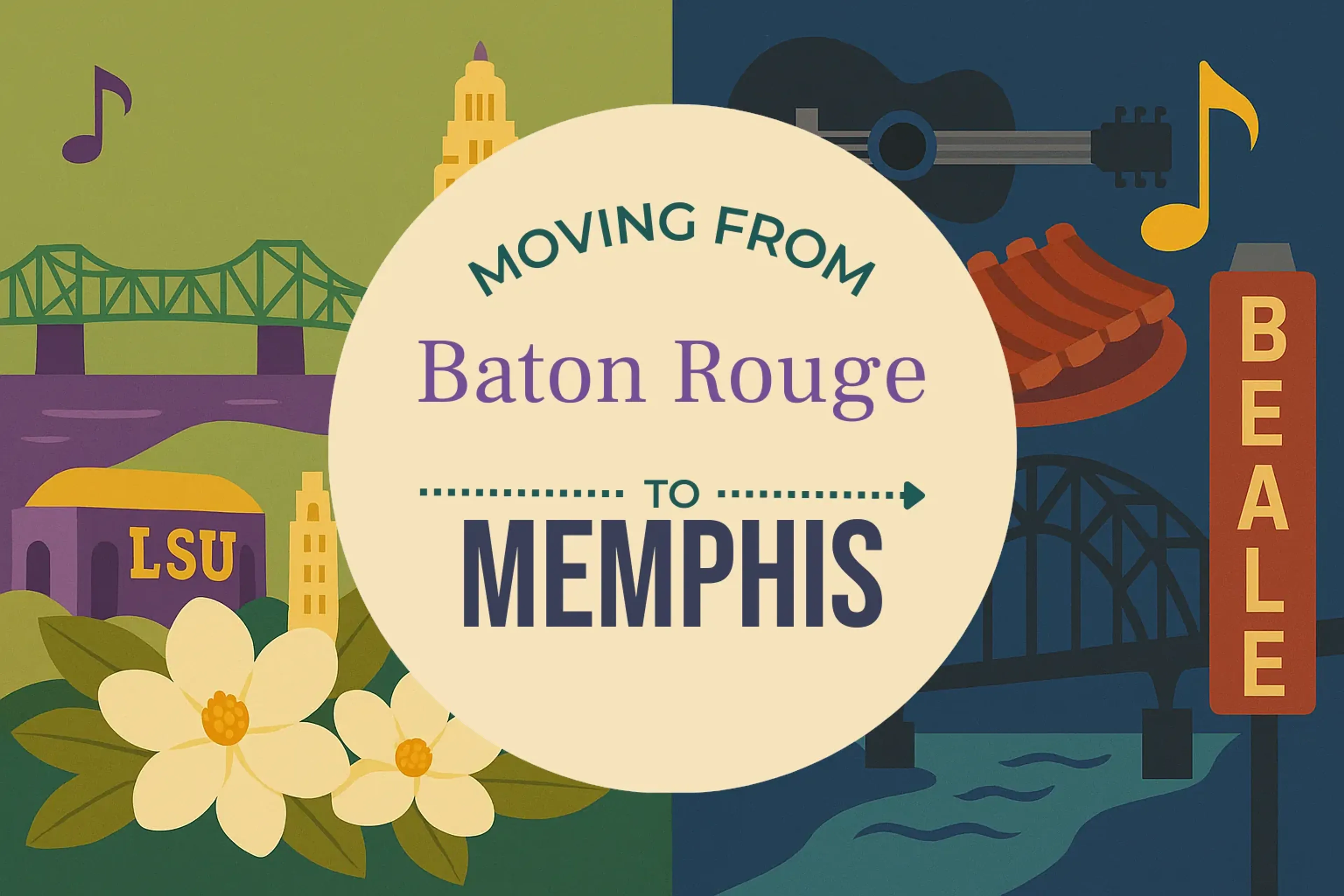 Side-by-side comparison of Baton Rouge to Memphis moving companies