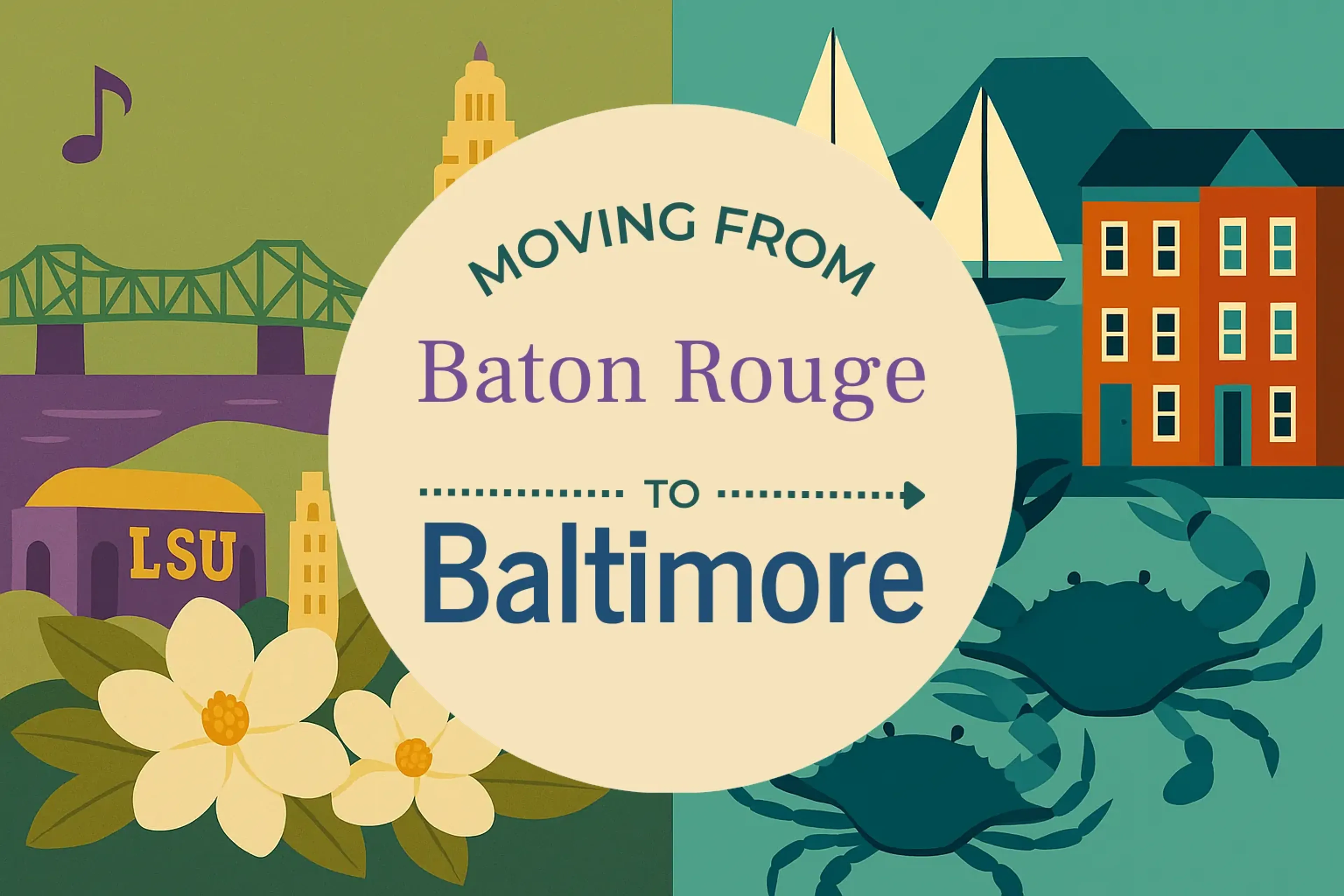 Side-by-side comparison of Baton Rouge to Baltimore moving companies