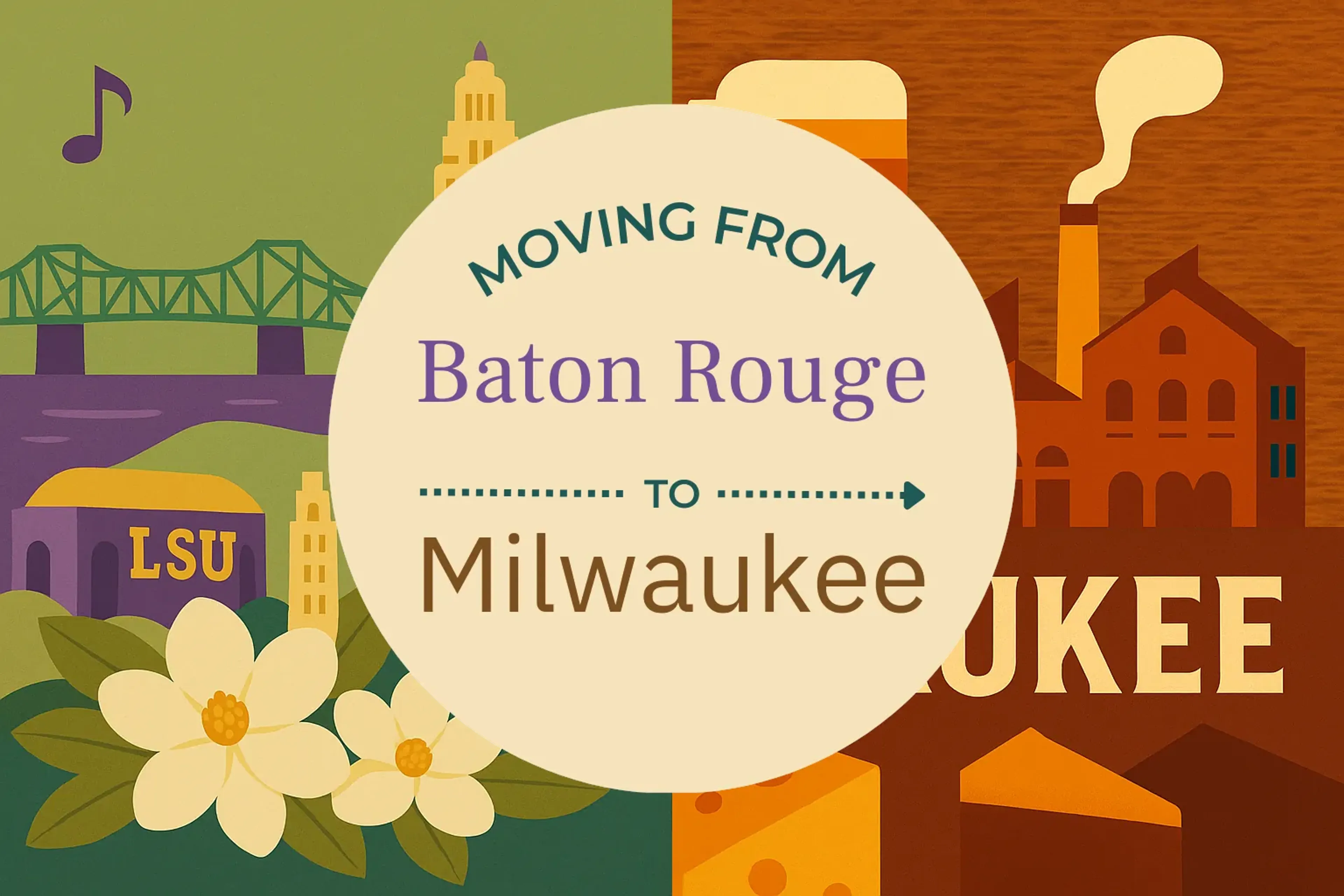 Side-by-side comparison of Baton Rouge to Milwaukee moving companies