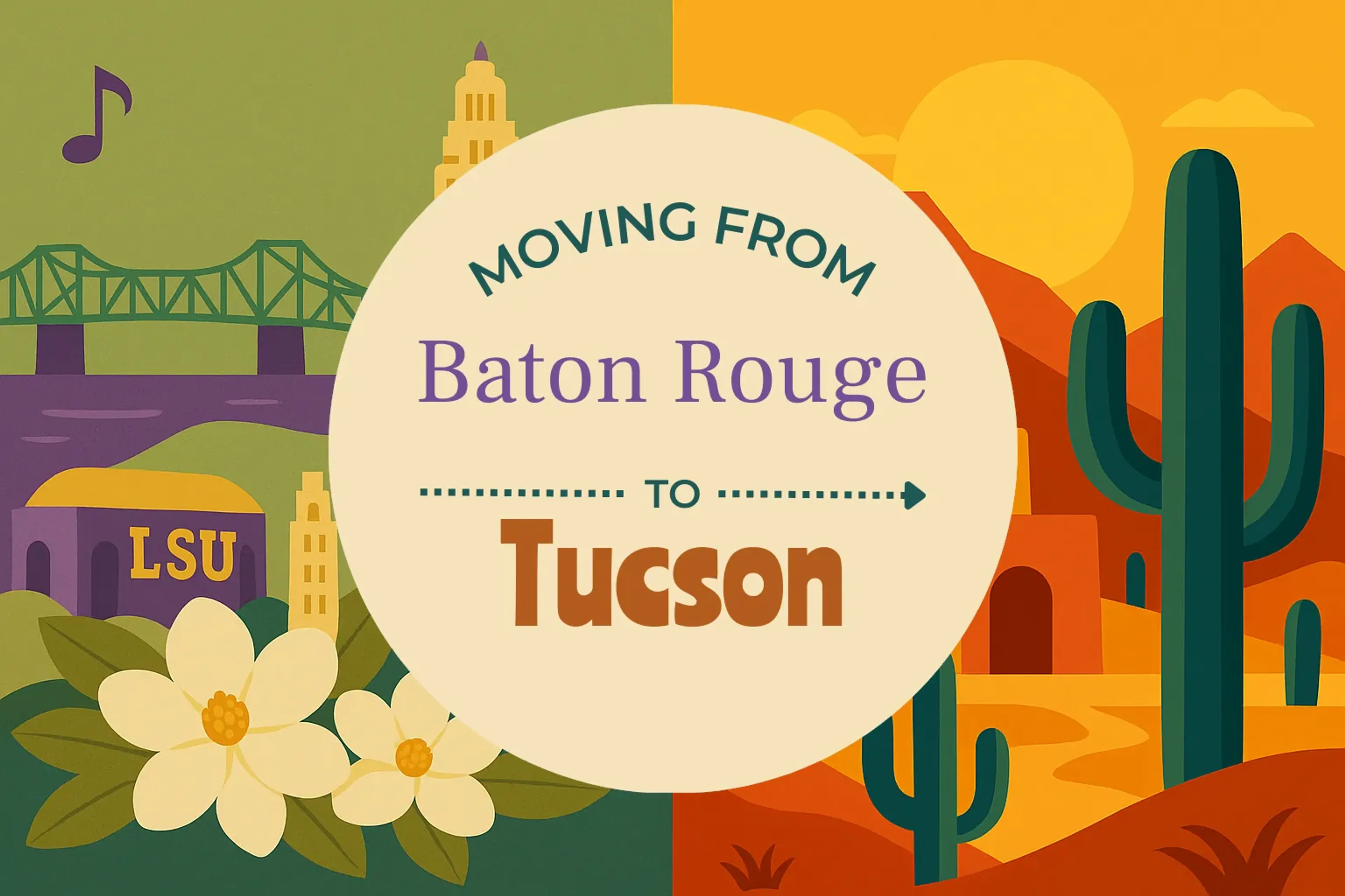 Side-by-side comparison of Baton Rouge to Tucson moving companies
