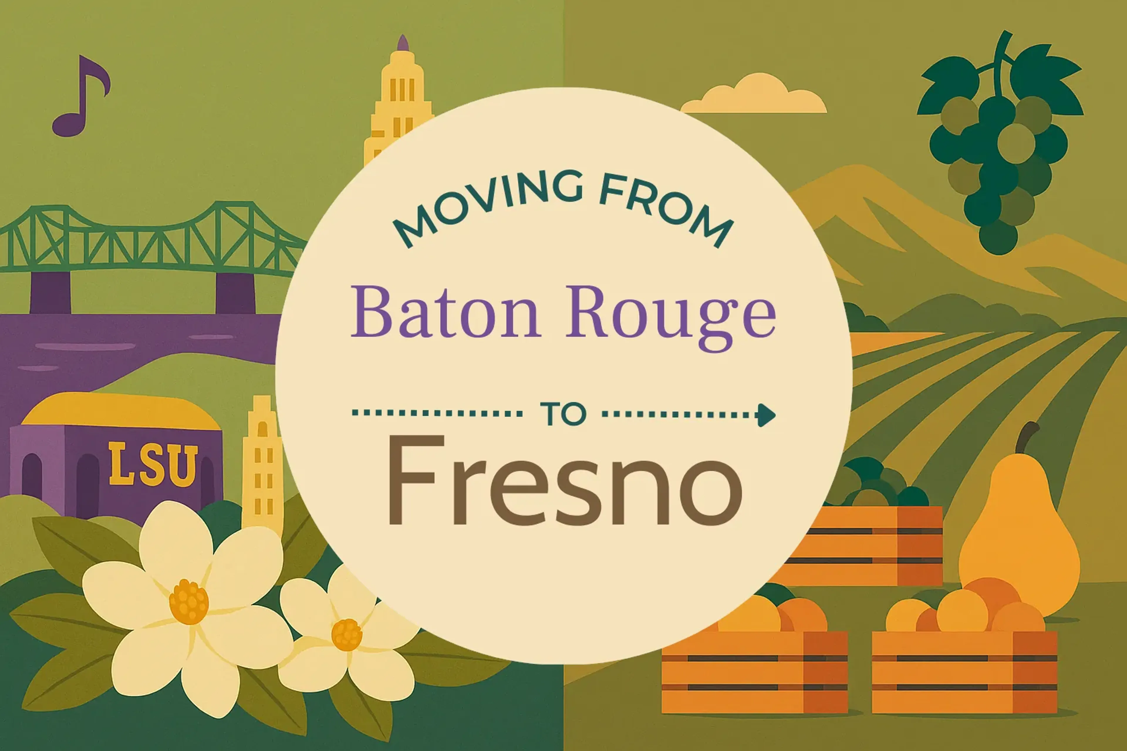 Side-by-side comparison of Baton Rouge to Fresno moving companies