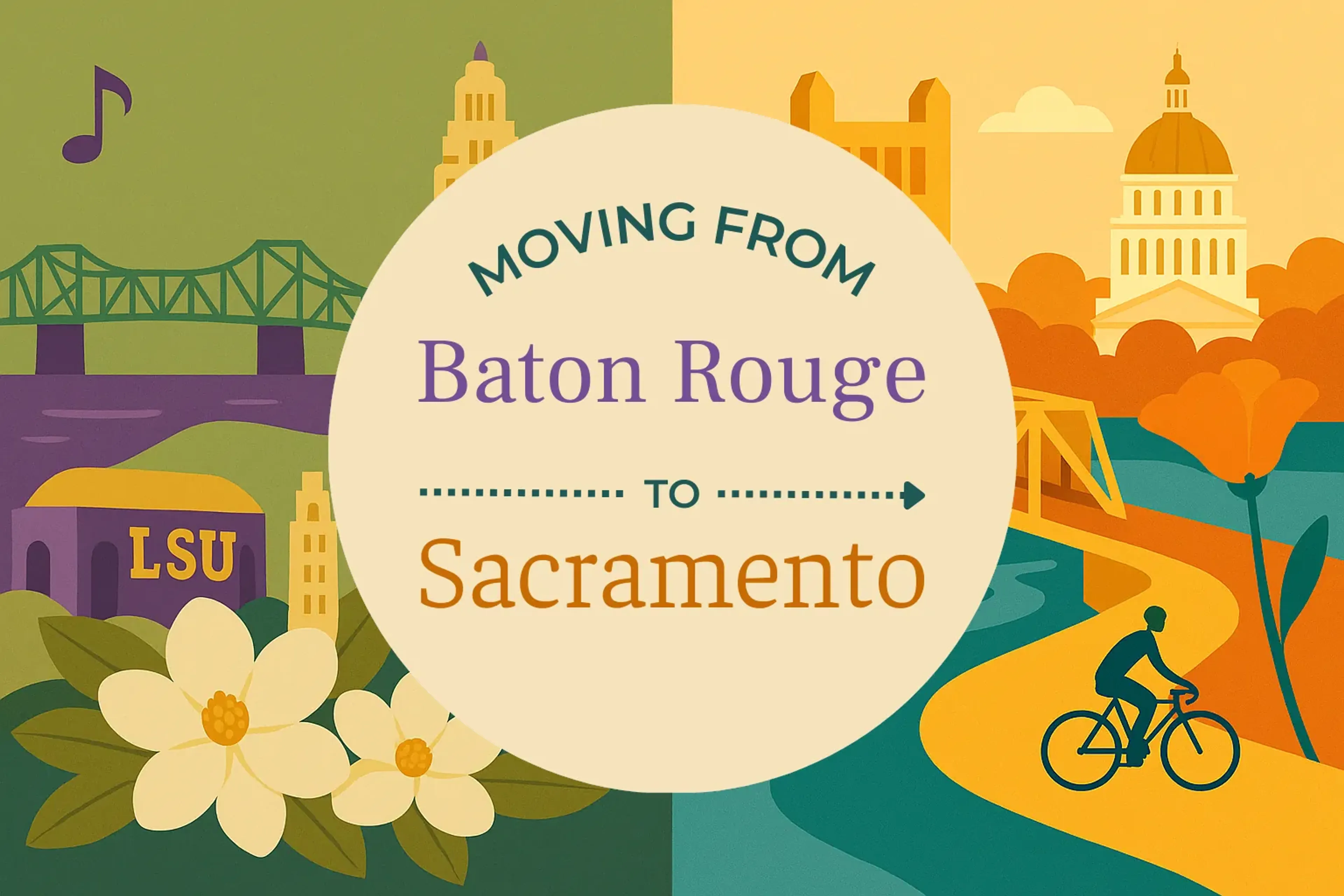 Side-by-side comparison of Baton Rouge to Sacramento moving companies