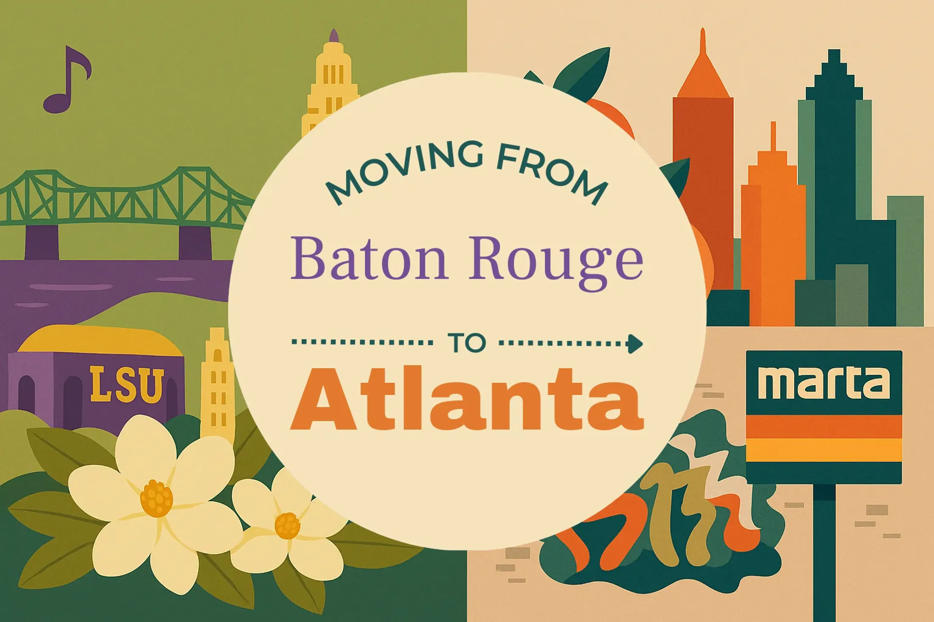 Side-by-side comparison of Baton Rouge to Atlanta moving companies