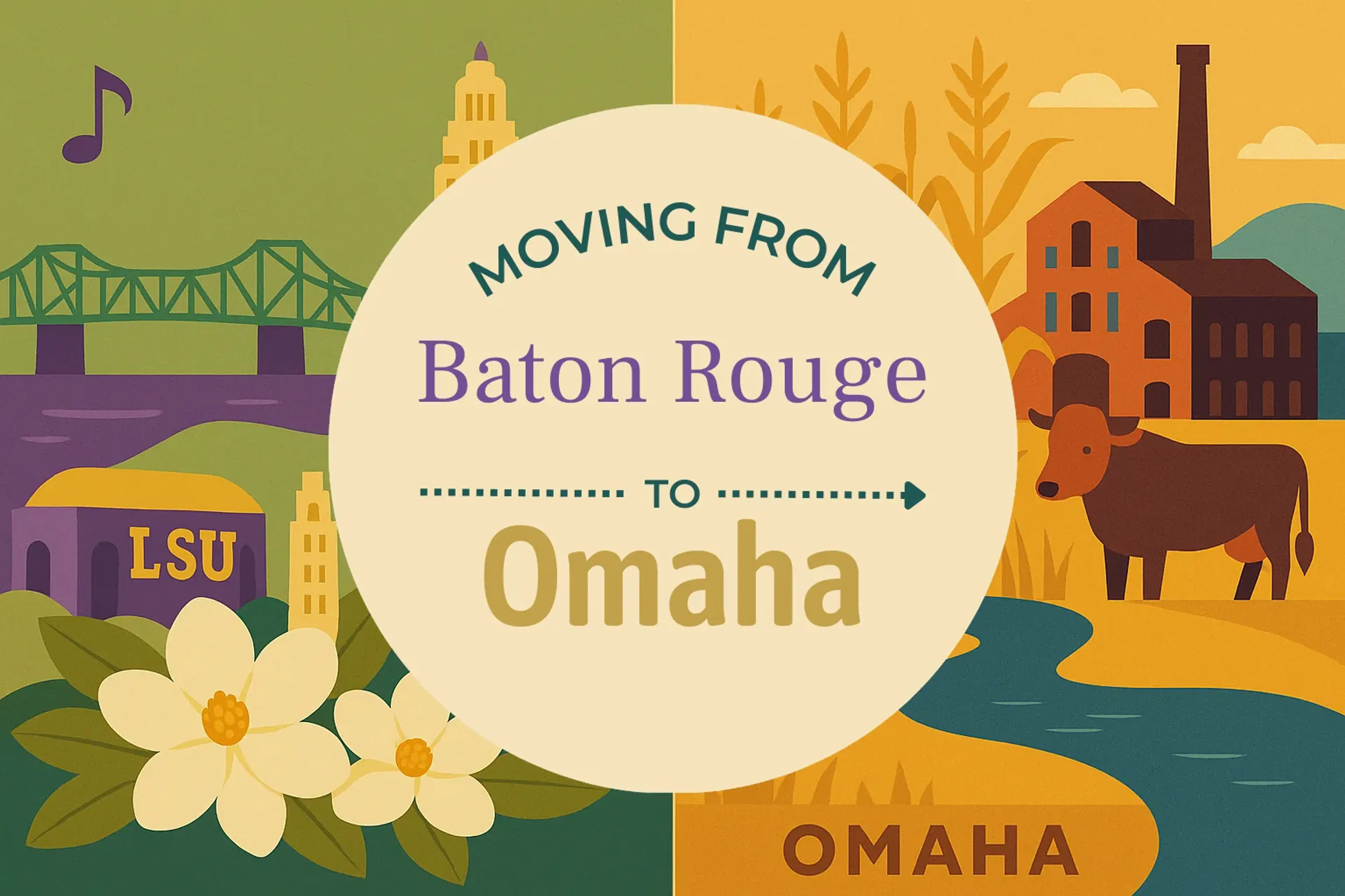 Side-by-side comparison of Baton Rouge to Omaha moving companies