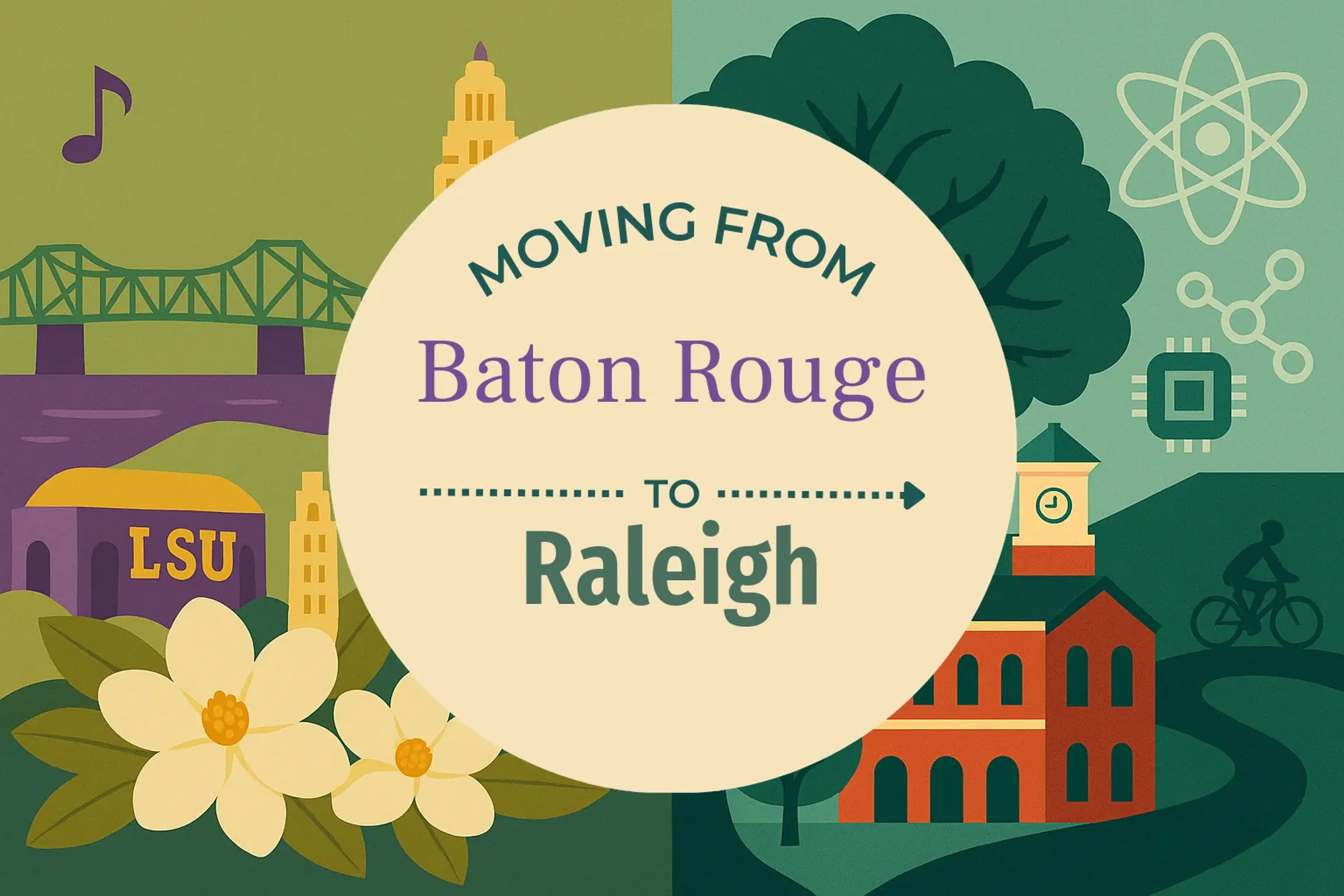 Side-by-side comparison of Baton Rouge to Raleigh moving companies