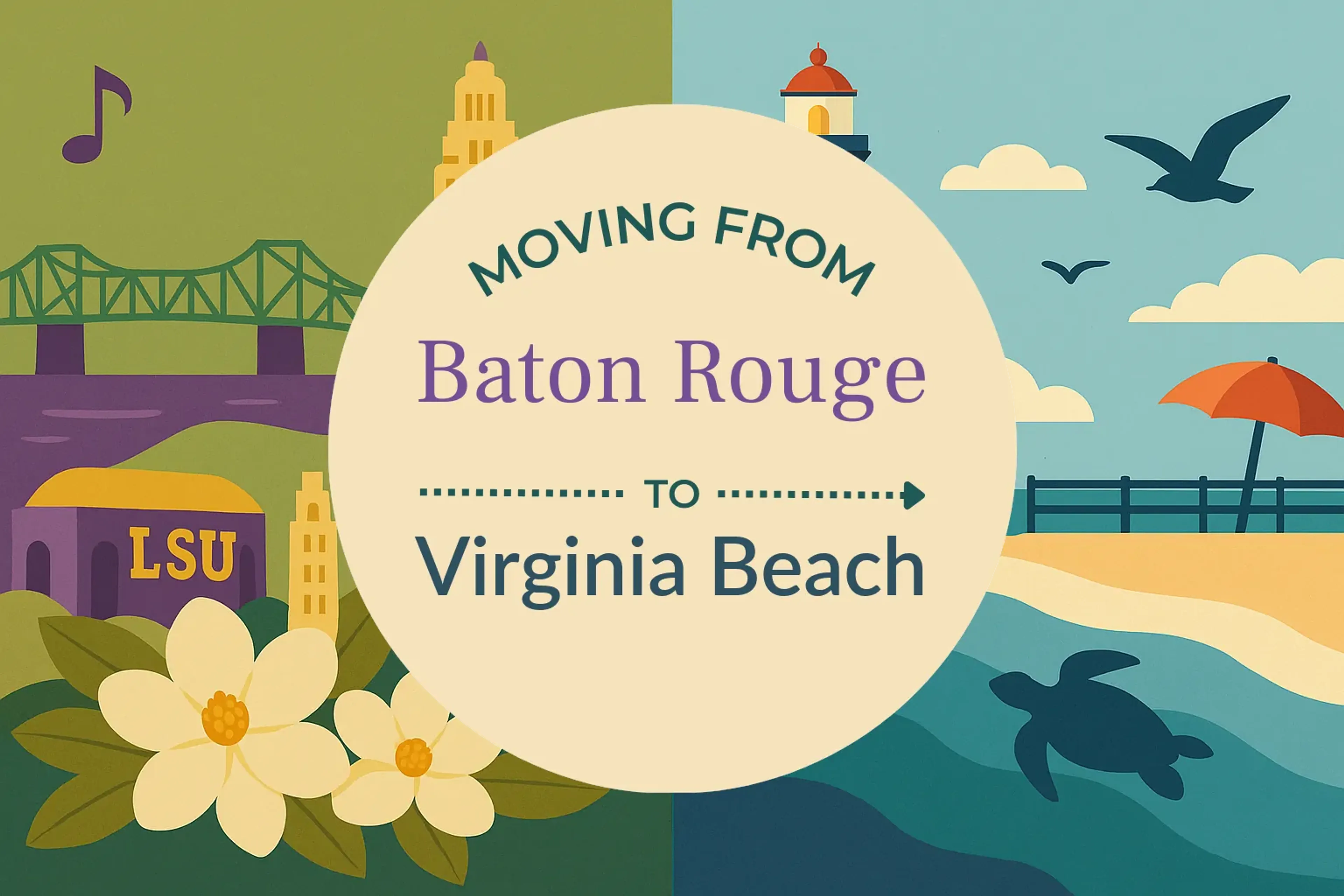 Side-by-side comparison of Baton Rouge to Virginia Beach moving companies